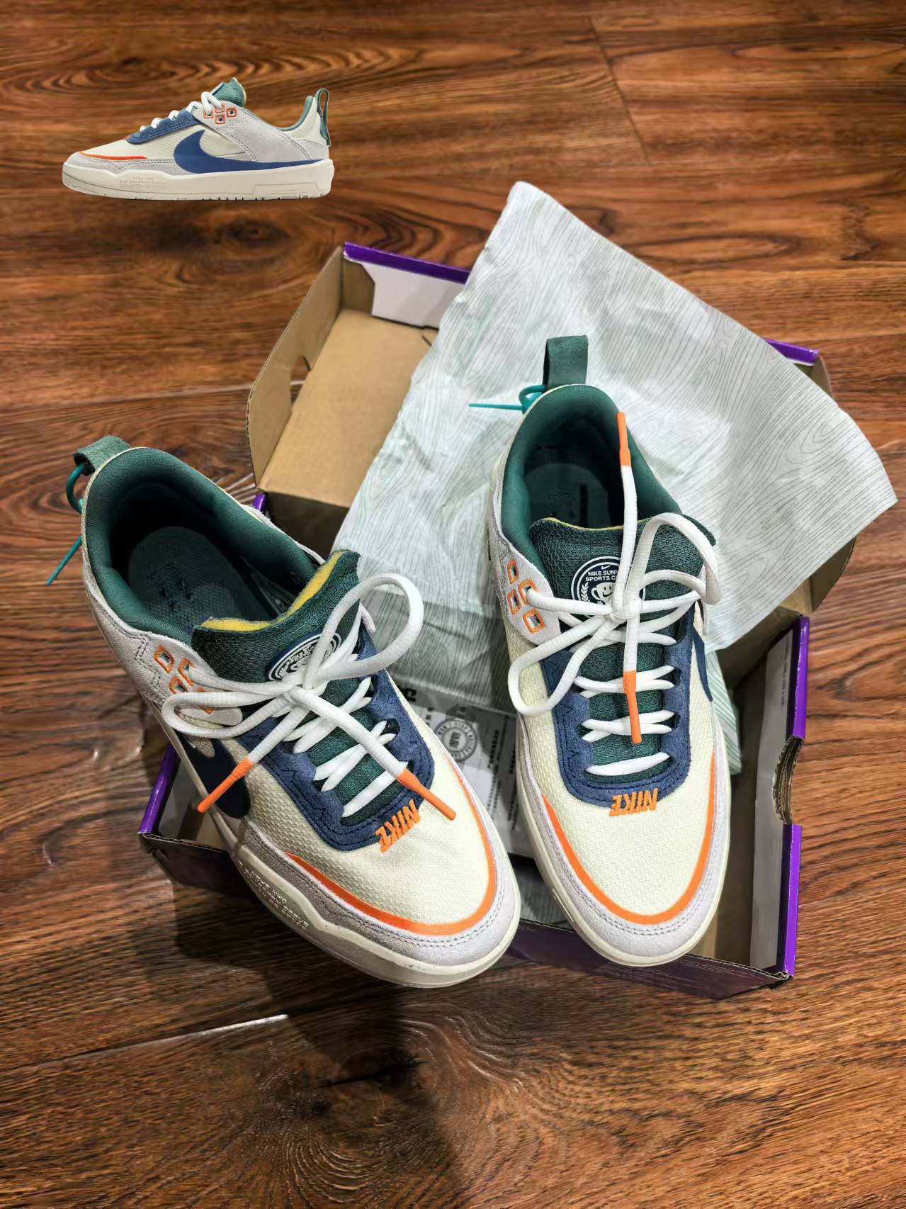 custom review-Nike SB DAY ONE Slip-resistant Abrasion-resistant Low Top Детские Скейтбординги Белый Синий