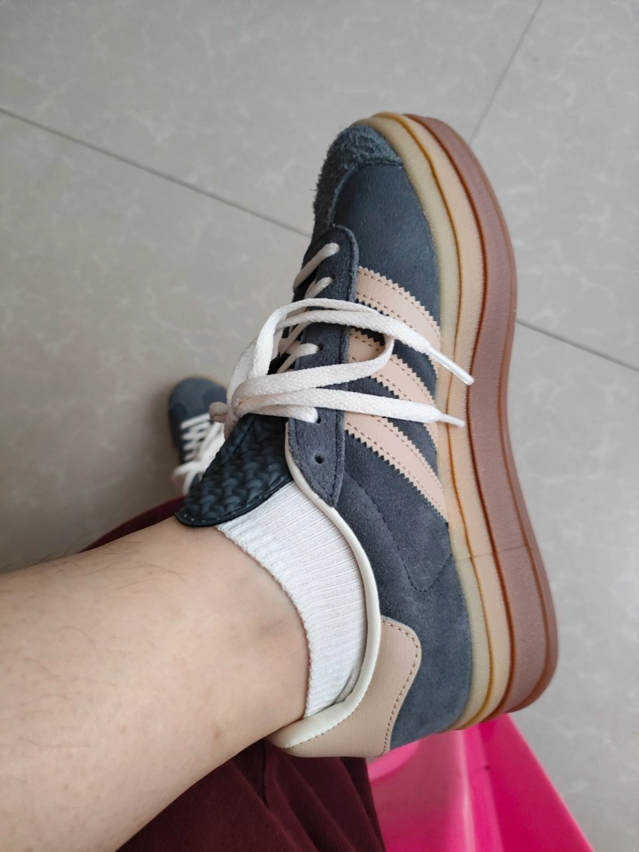 custom review-Adidas Women's Gazelle Bold 'Grey Magic Beige Gum' Women's