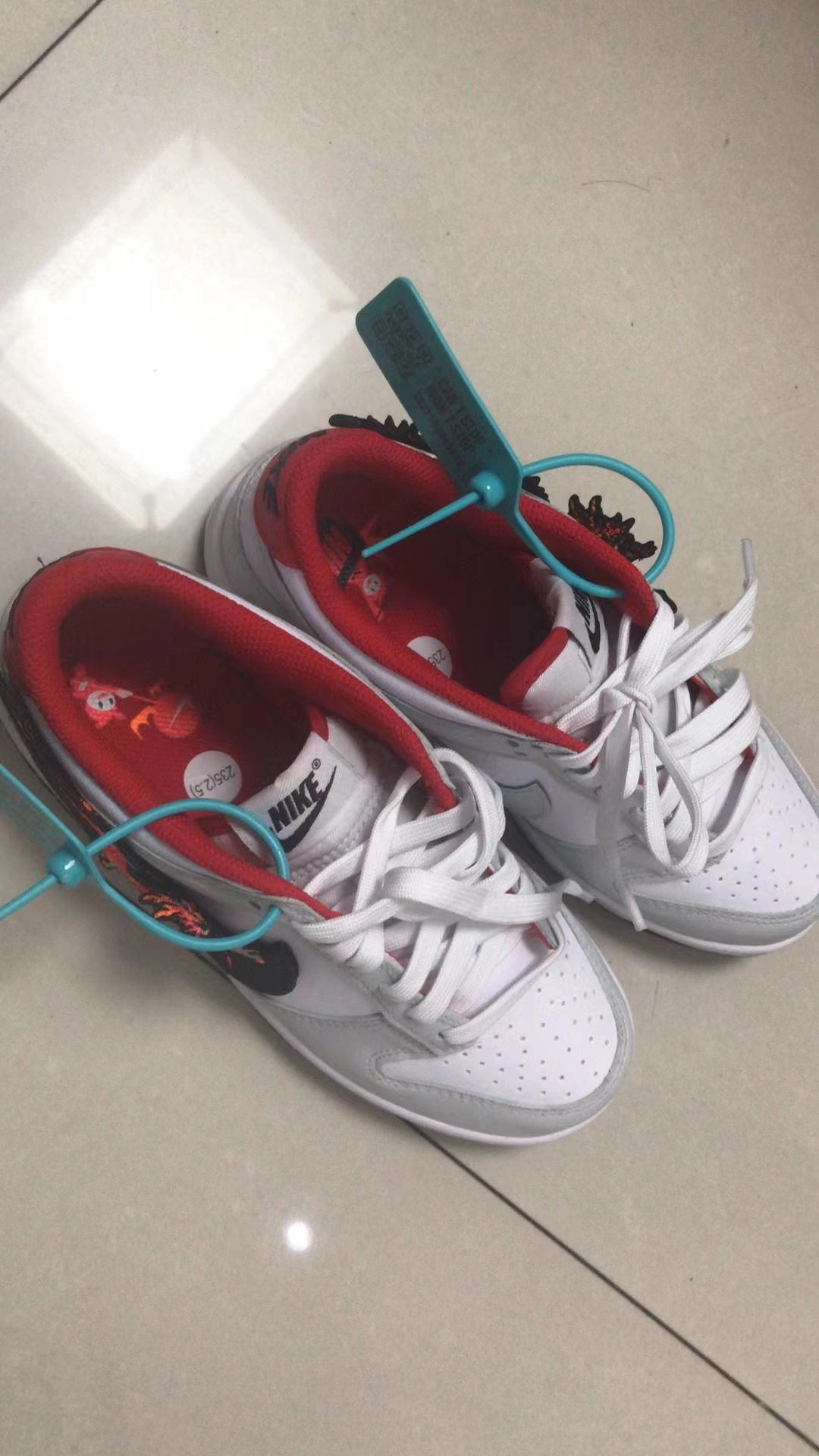 custom review-Nike Dunk 'Год дракона' Slip-resistant Low Top Детские Скейтбординги Серый