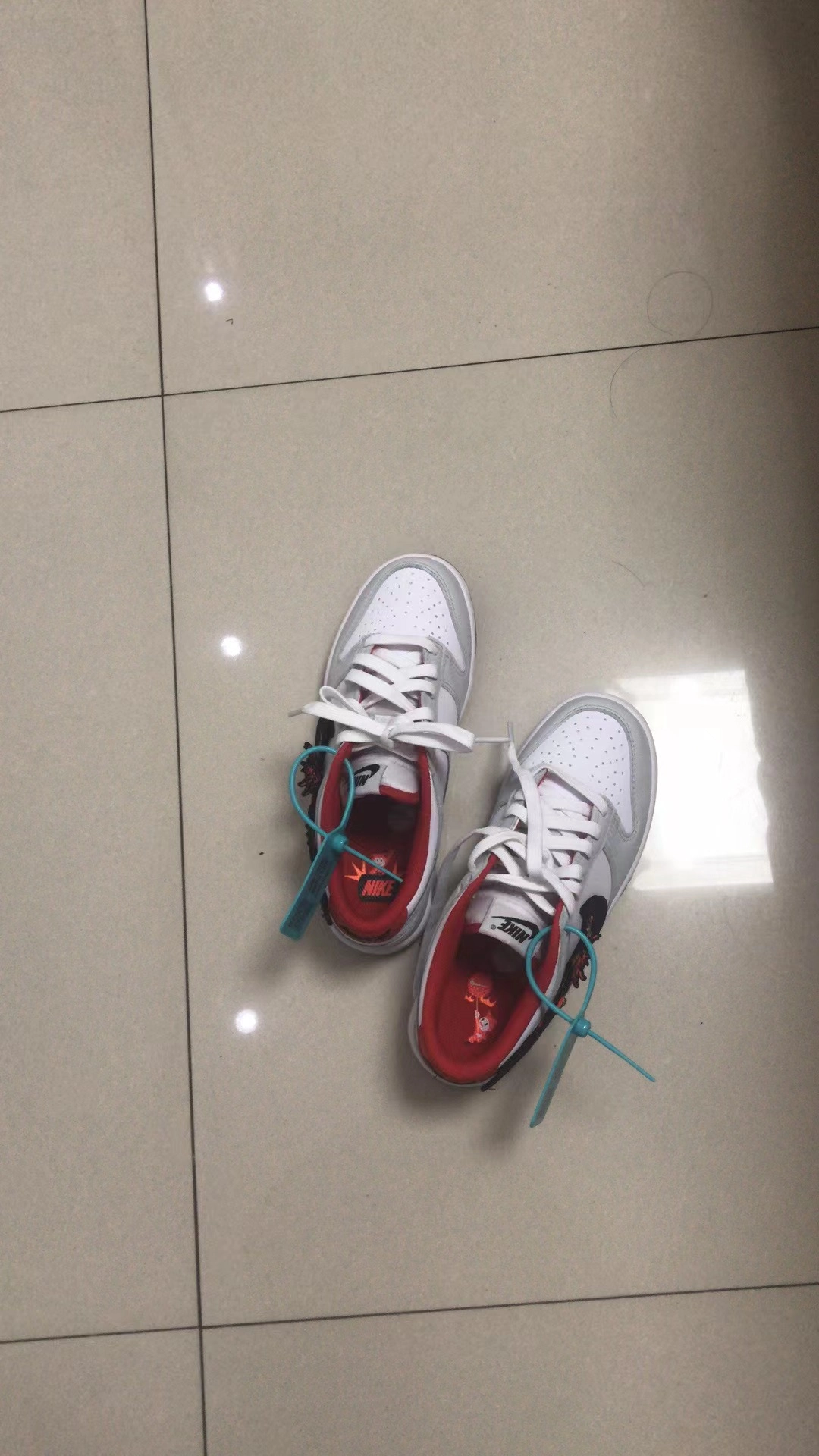 custom review-Nike Dunk 'Год дракона' Slip-resistant Low Top Детские Скейтбординги Серый