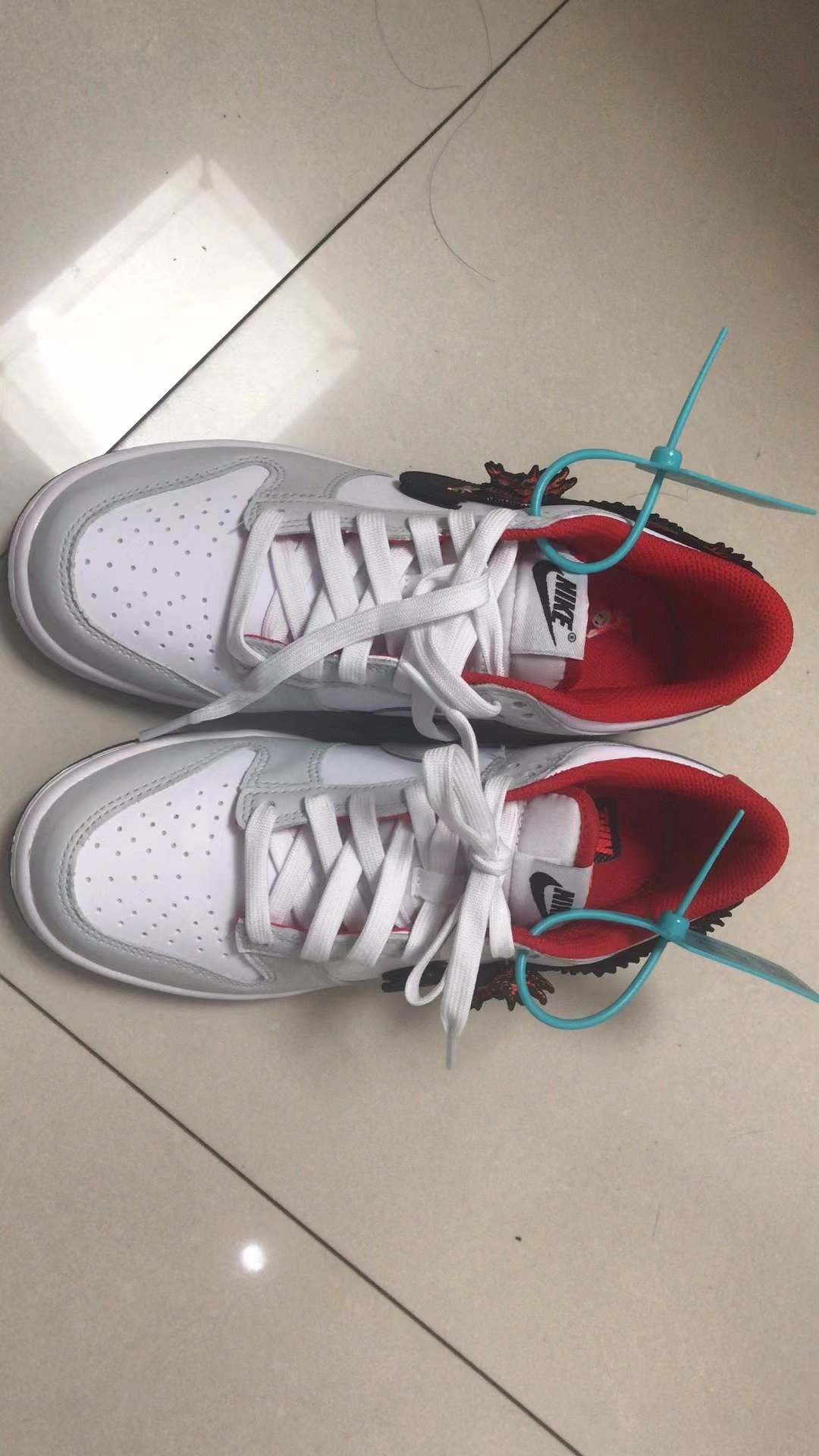 custom review-Nike Dunk 'Год дракона' Slip-resistant Low Top Детские Скейтбординги Серый