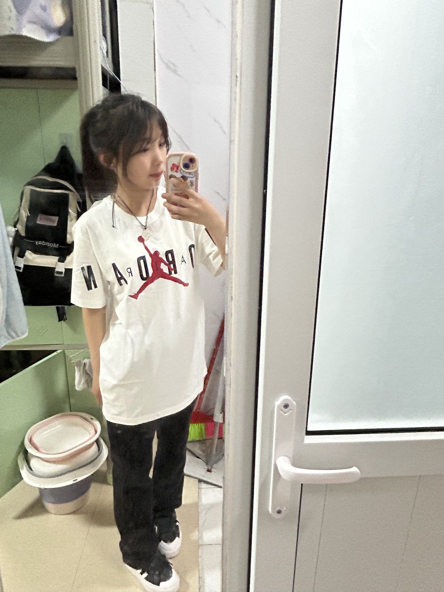 custom review-Джордан Белый Мужская Футболка