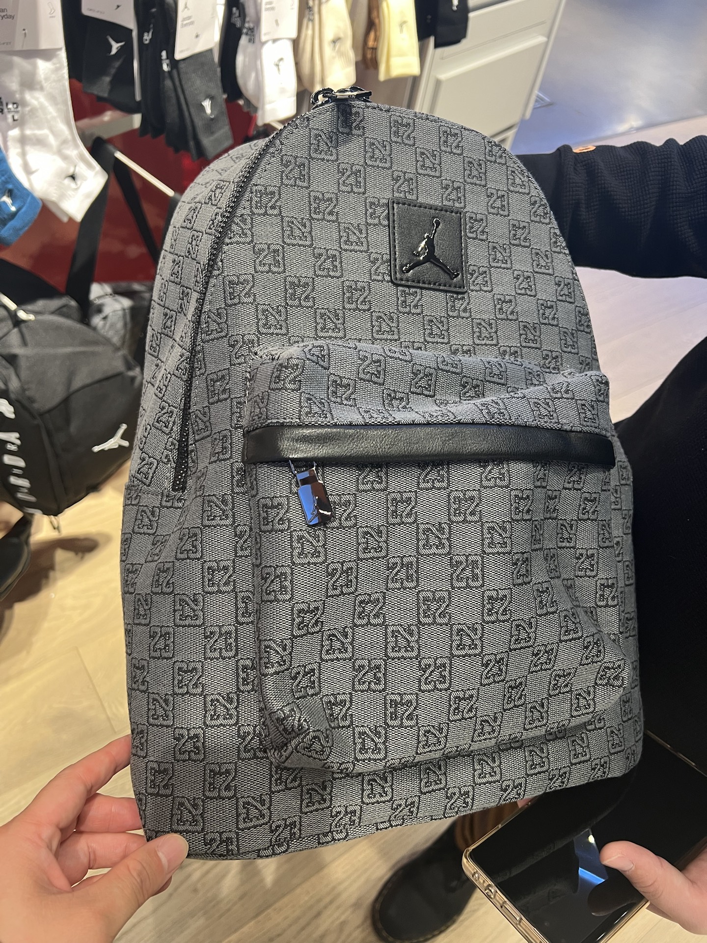 custom review-Джордан Полиэстер Рюкзак Средний Унисекс Серый Дымчатый Серый