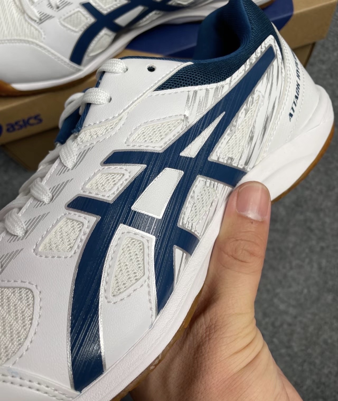 custom review-Asics Attack Hyperbeat 4 Low Топ Кроссовки для тренировок Унисекс Белый Синий