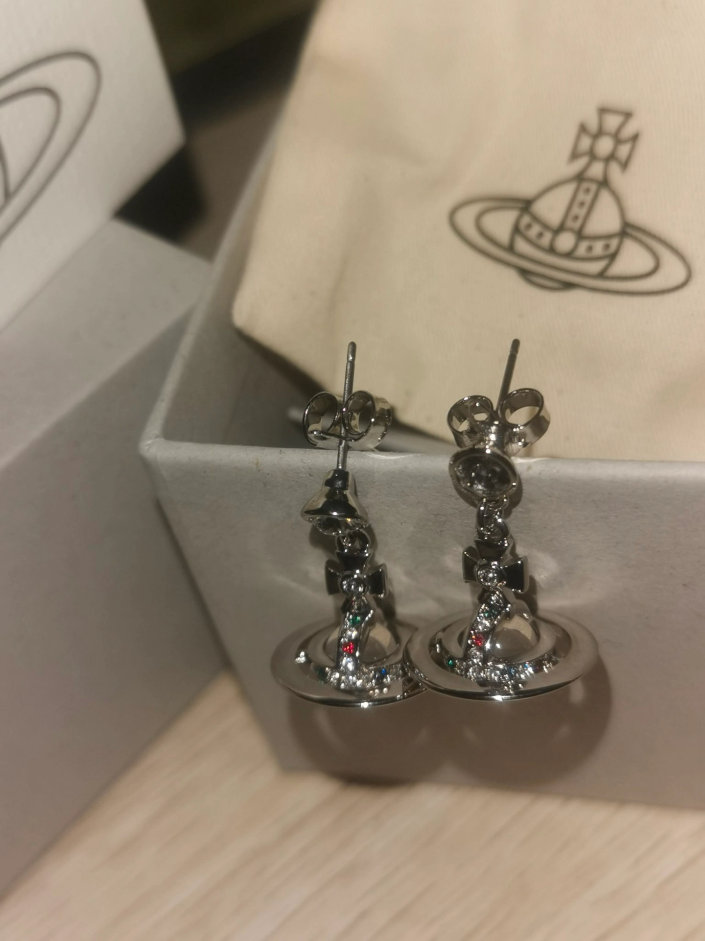 custom review-Серьги Vivienne Westwood из латунного металла женские серебряные