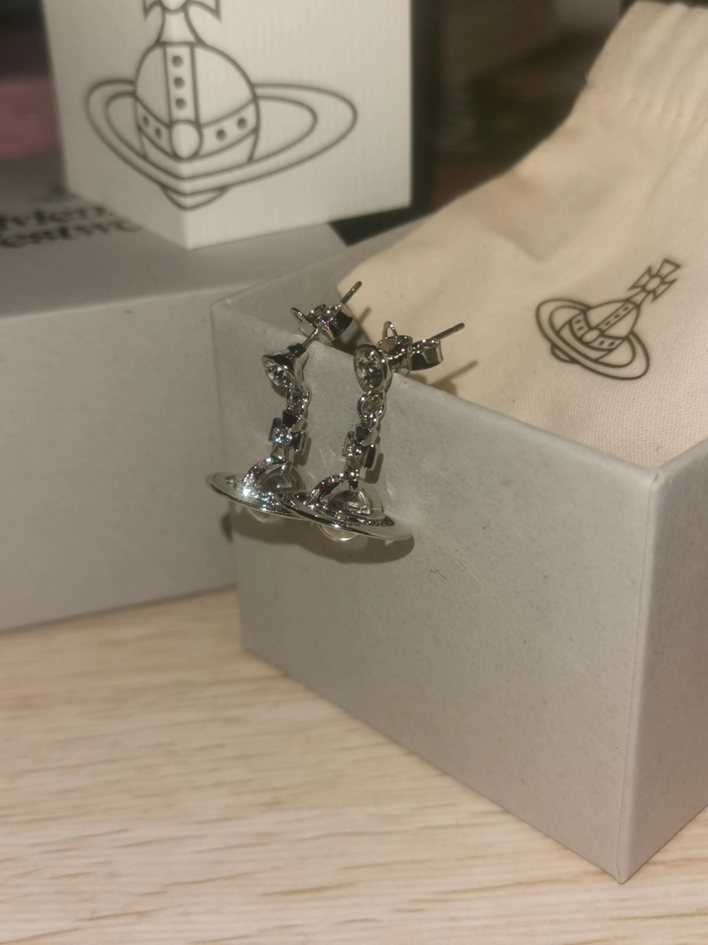 custom review-Серьги Vivienne Westwood из латунного металла женские серебряные