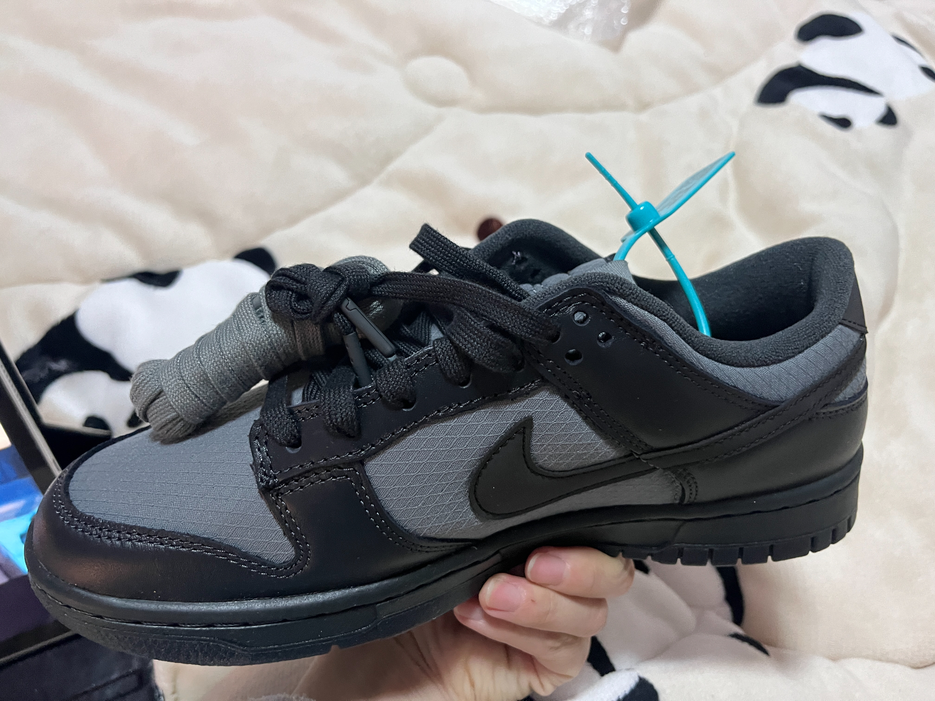 custom review-Nike Dunk Slip-on Устойчивый к истиранию Низкий Топ Скейтбординг Мужской Серый Черный