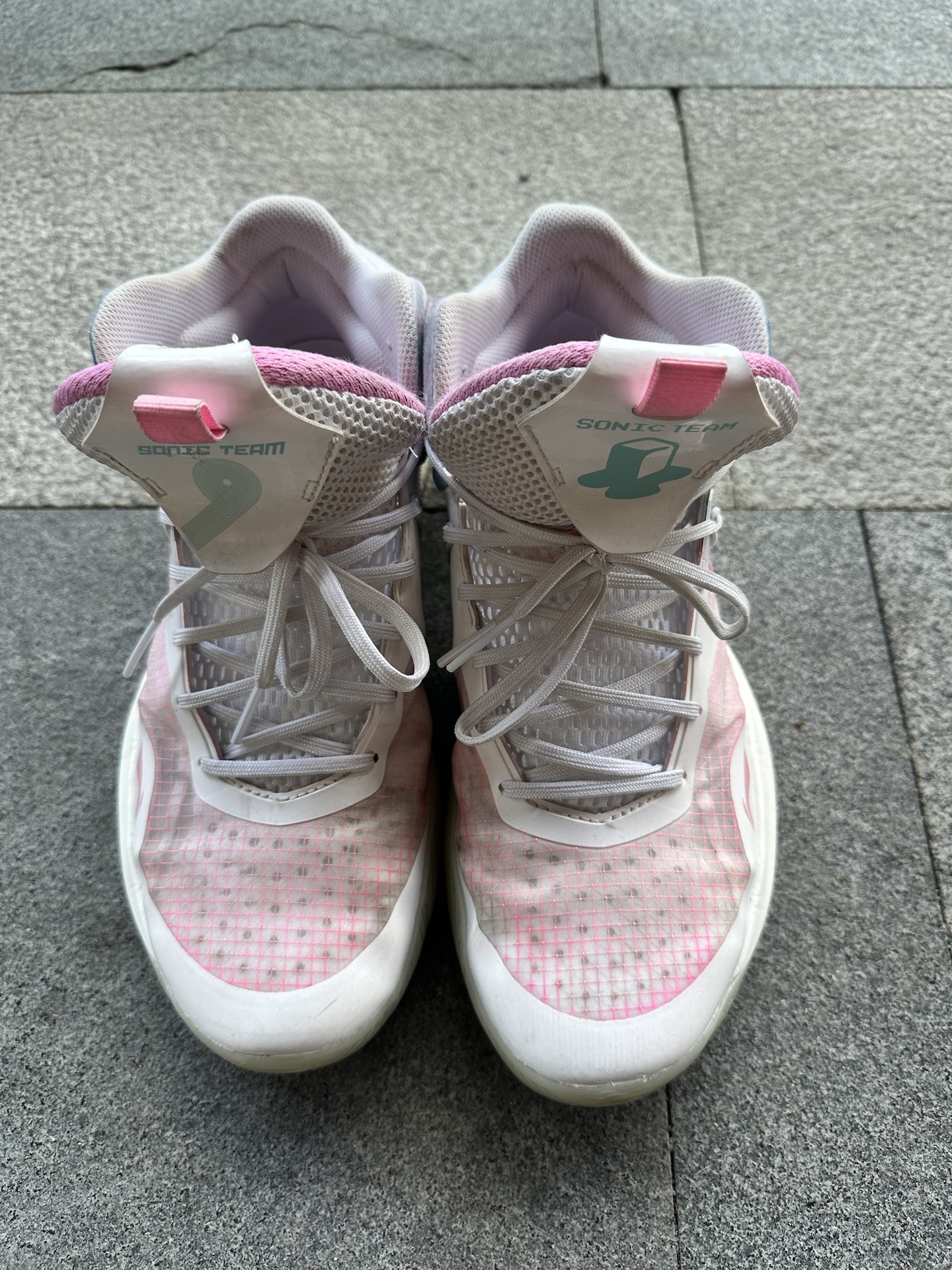 custom review-LINING Sonic 9 IX Team Mid Men's On Court Basketball Shoes - White/Pink/Blue