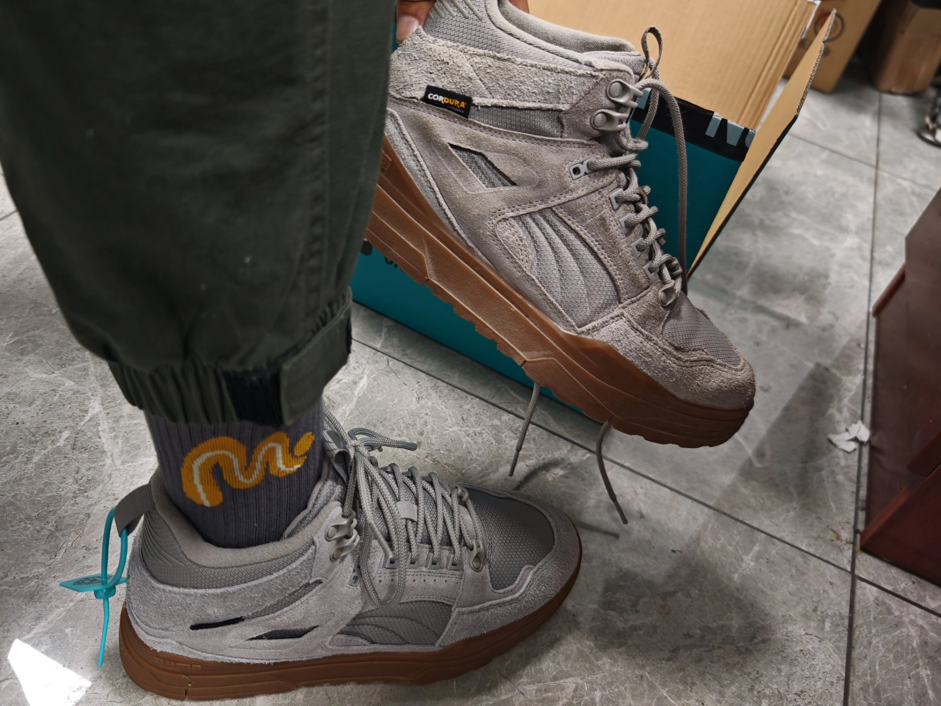 custom review-PUMA Slipstream Амортизация Износостойкие Высокие Кроссовки для Скейтбординга Унисекс Серые