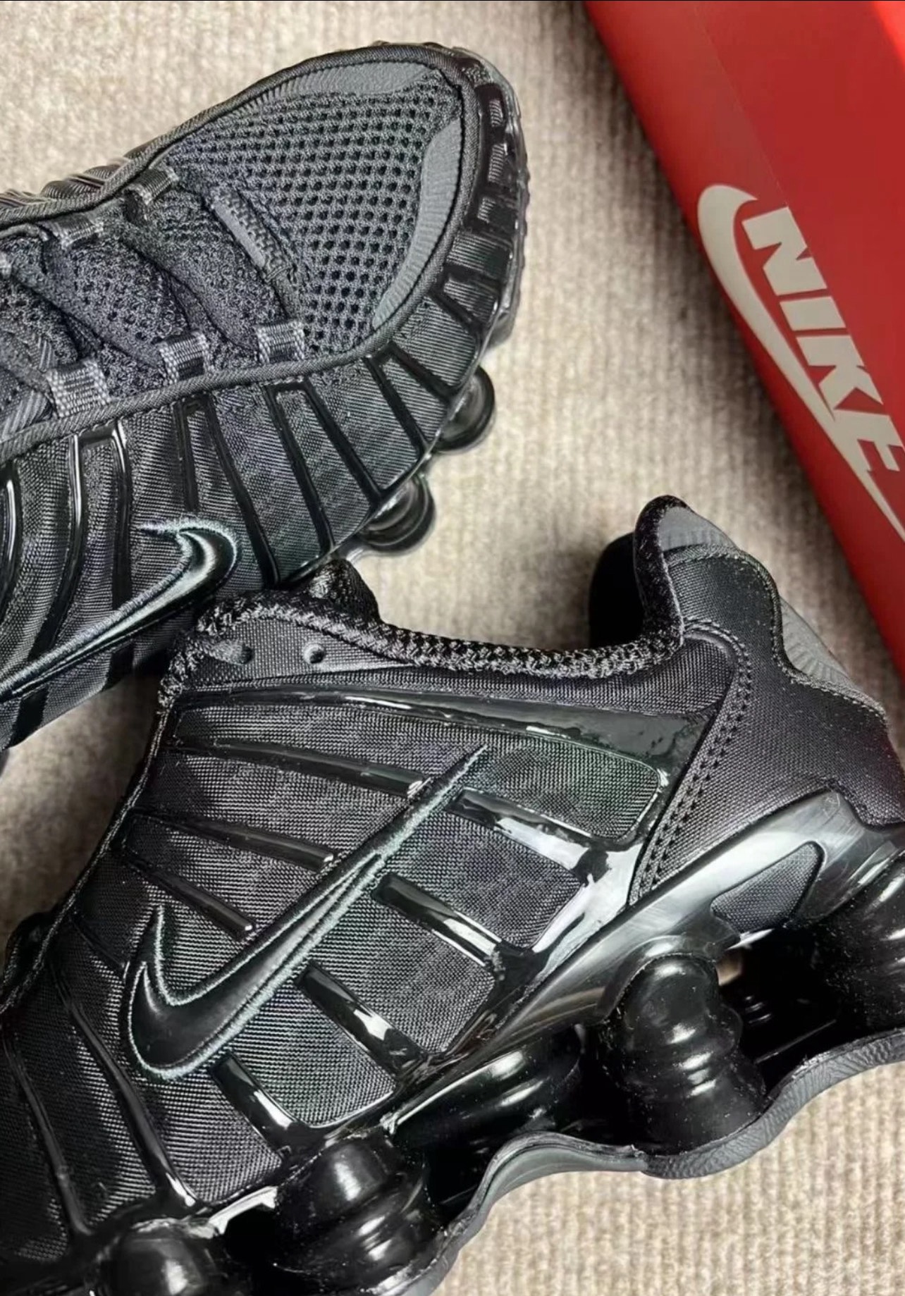 custom review-Nike Shox TL Series Устойчивый к истиранию Низкий Топ Повседневные Городские Кроссовки для Коммуникативных Беговых Женские Черные