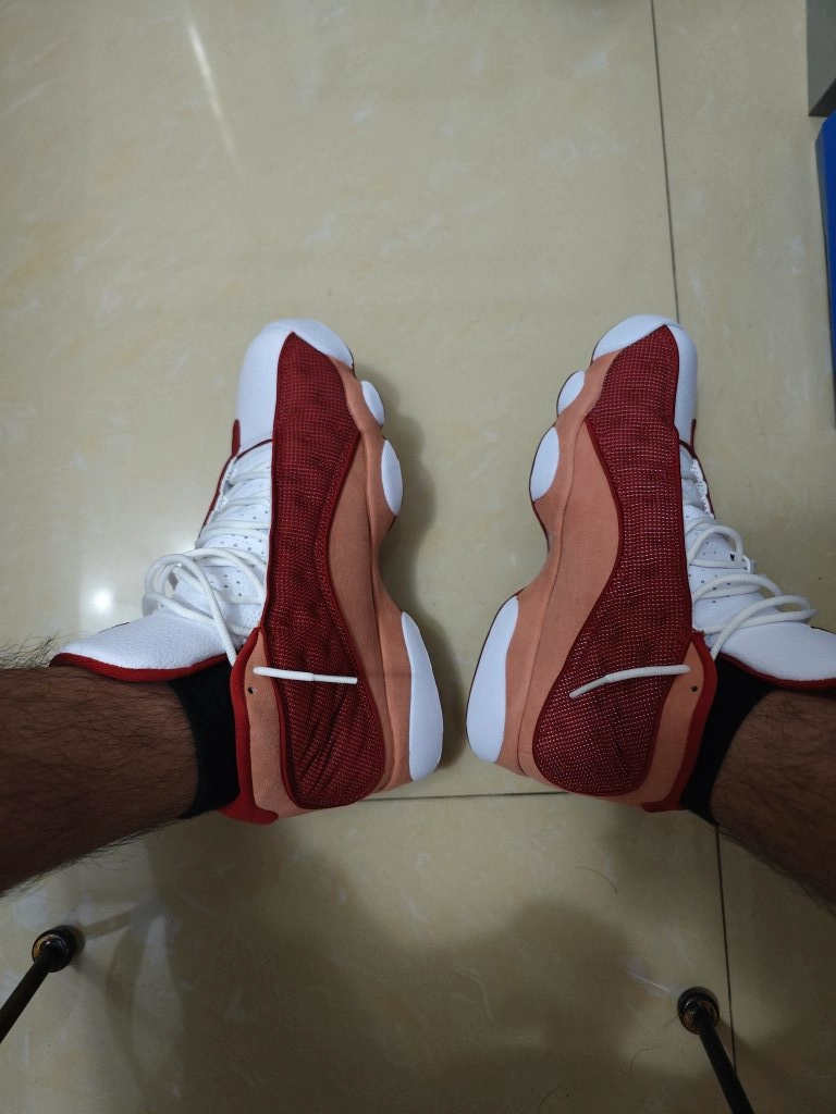 custom review-Jordan Air Jordan 13 'Dune Красный' MID Топ Винтажные баскетбольные кроссовки Мужской Оранжево-белый