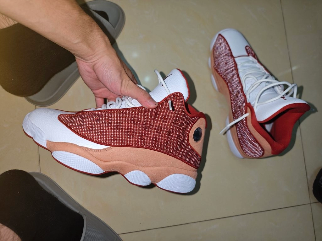 custom review-Jordan Air Jordan 13 'Dune Красный' MID Топ Винтажные баскетбольные кроссовки Мужской Оранжево-белый