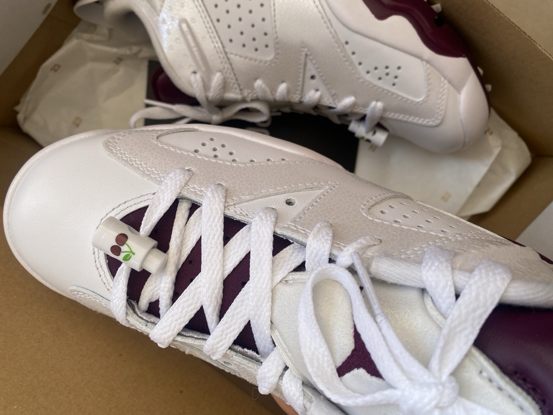 custom review-Jordan Air Jordan 6 Retro g NRG Low Топ Обувь для гольфа Унисекс Белый Красный