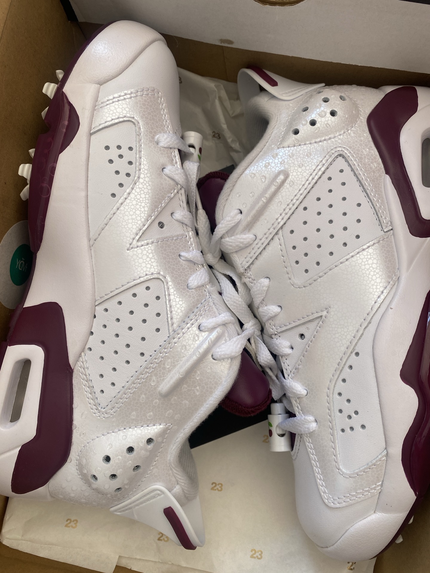 custom review-Jordan Air Jordan 6 Retro g NRG Low Топ Обувь для гольфа Унисекс Белый Красный