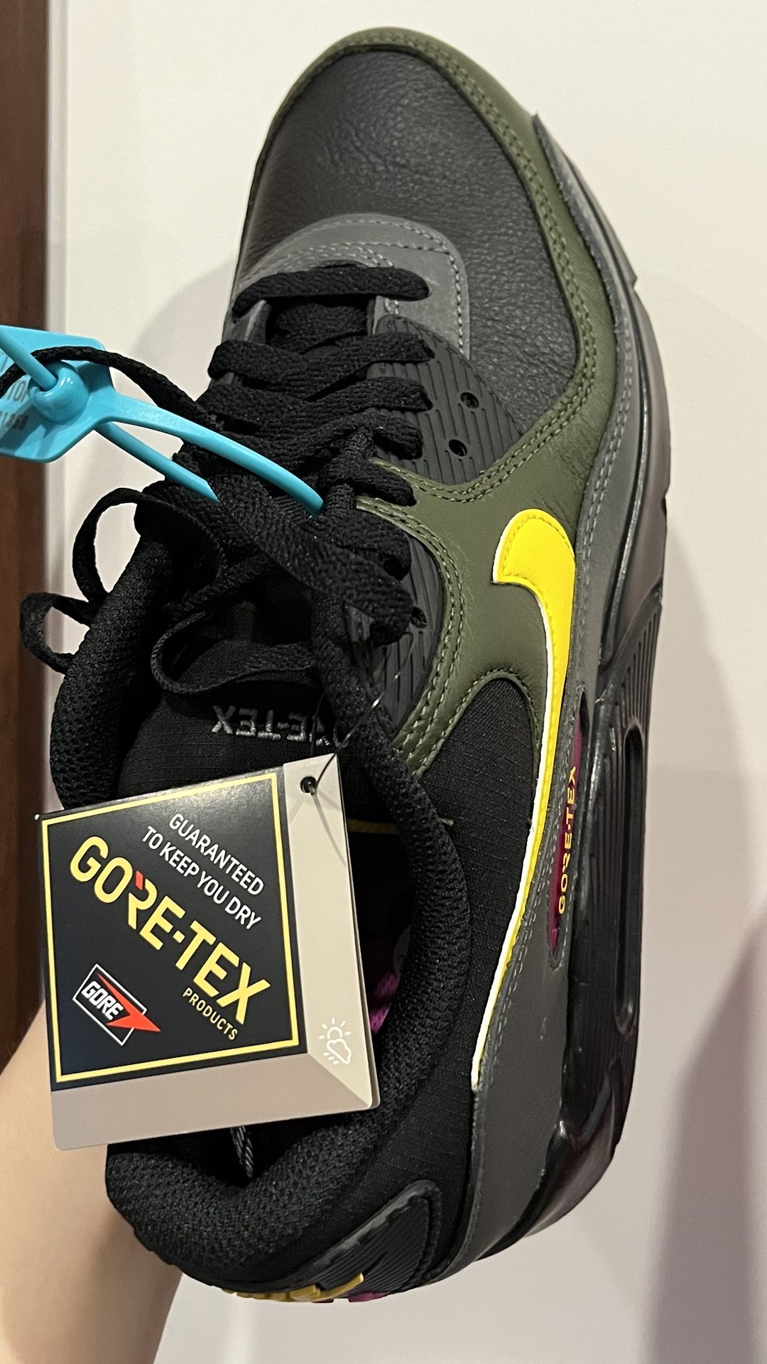 custom review-Nike Air Max 90 Устойчивый к истиранию Водонепроницаемый и Дышащий Низкий Топ Повседневные Беговые Кроссовки Мужские Черные Желтые