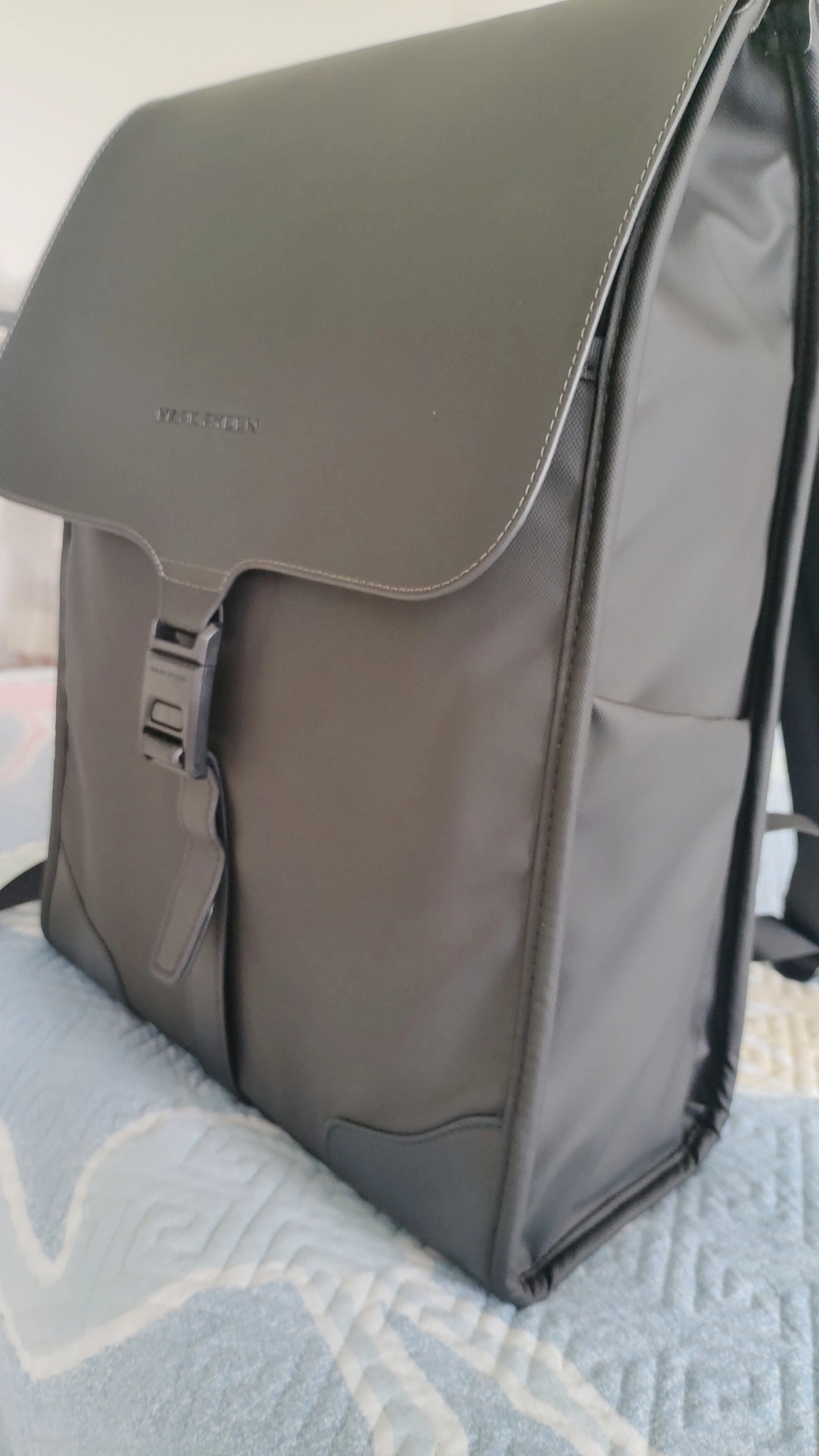 custom review-MARK RYDEN Кожа с Оксфордским Рюкзаком Унисекс Элегантный Черный Графитовый Серый Оливковый Зеленый