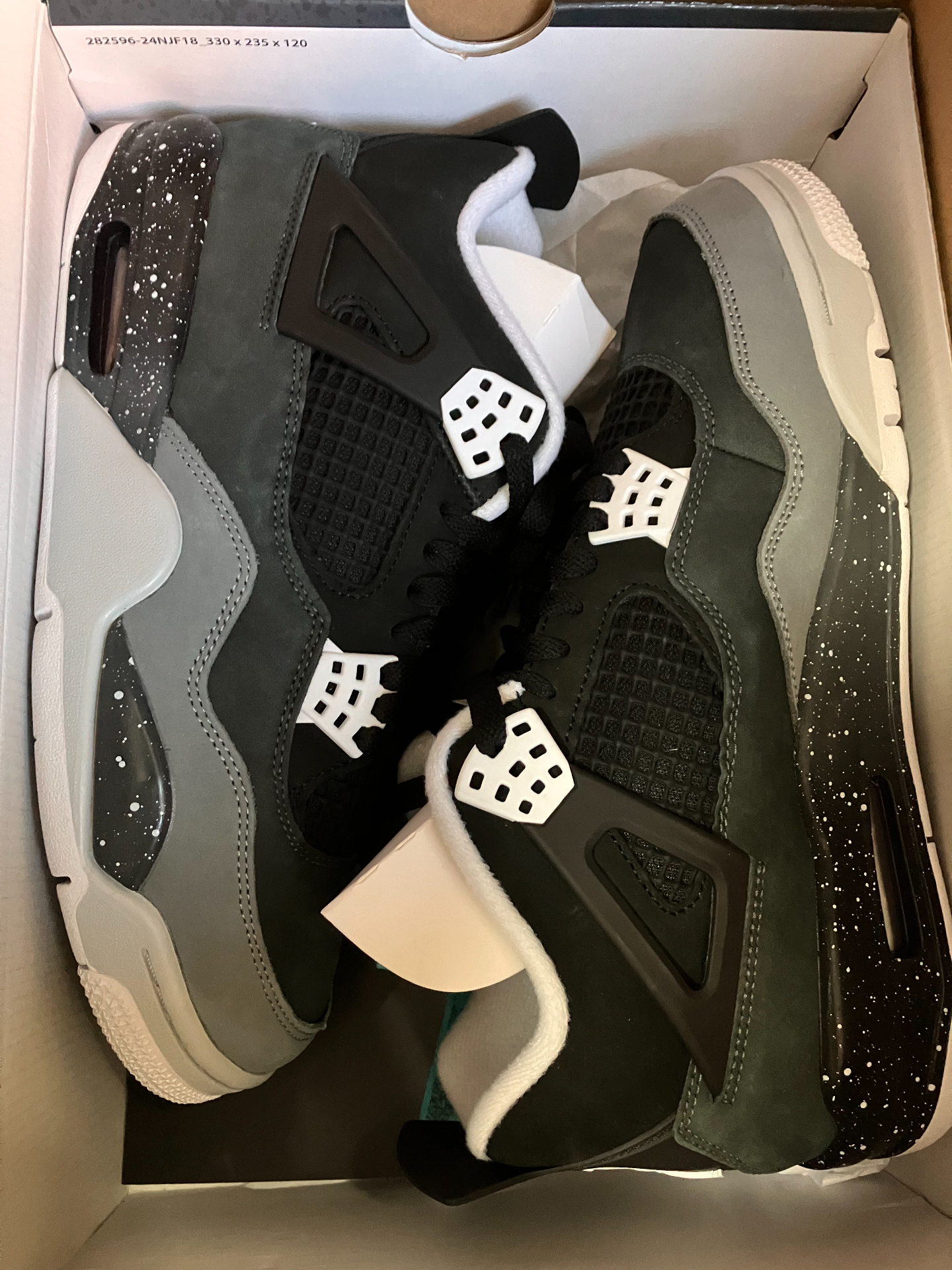 custom review-Jordan Air Джордан 4 'Fear' Устойчивый к истиранию Дышащий MID Топ Винтажные баскетбольные кроссовки Унисекс Черный Белый Серый