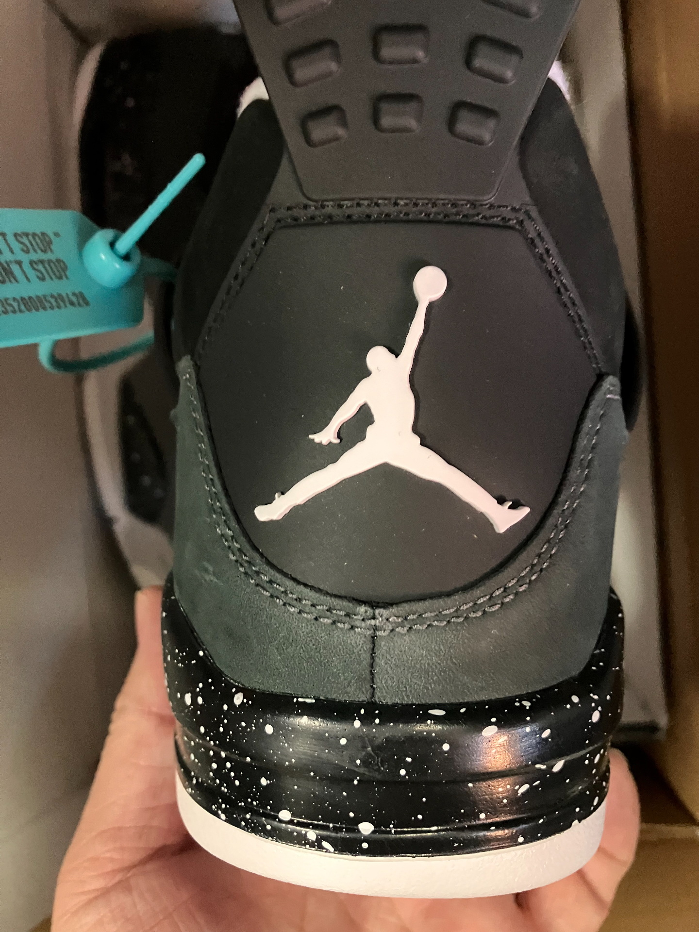 custom review-Jordan Air Джордан 4 'Fear' Устойчивый к истиранию Дышащий MID Топ Винтажные баскетбольные кроссовки Унисекс Черный Белый Серый