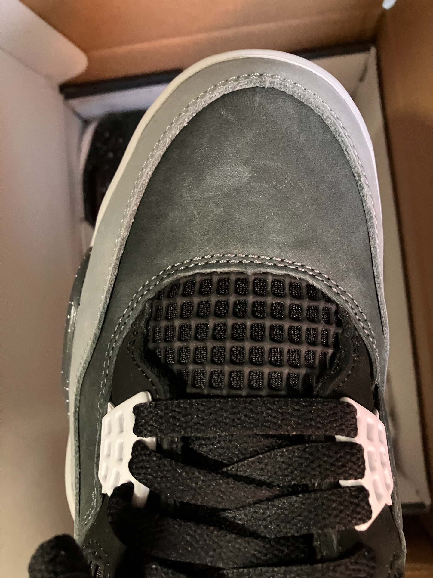 custom review-Jordan Air Джордан 4 'Fear' Устойчивый к истиранию Дышащий MID Топ Винтажные баскетбольные кроссовки Унисекс Черный Белый Серый