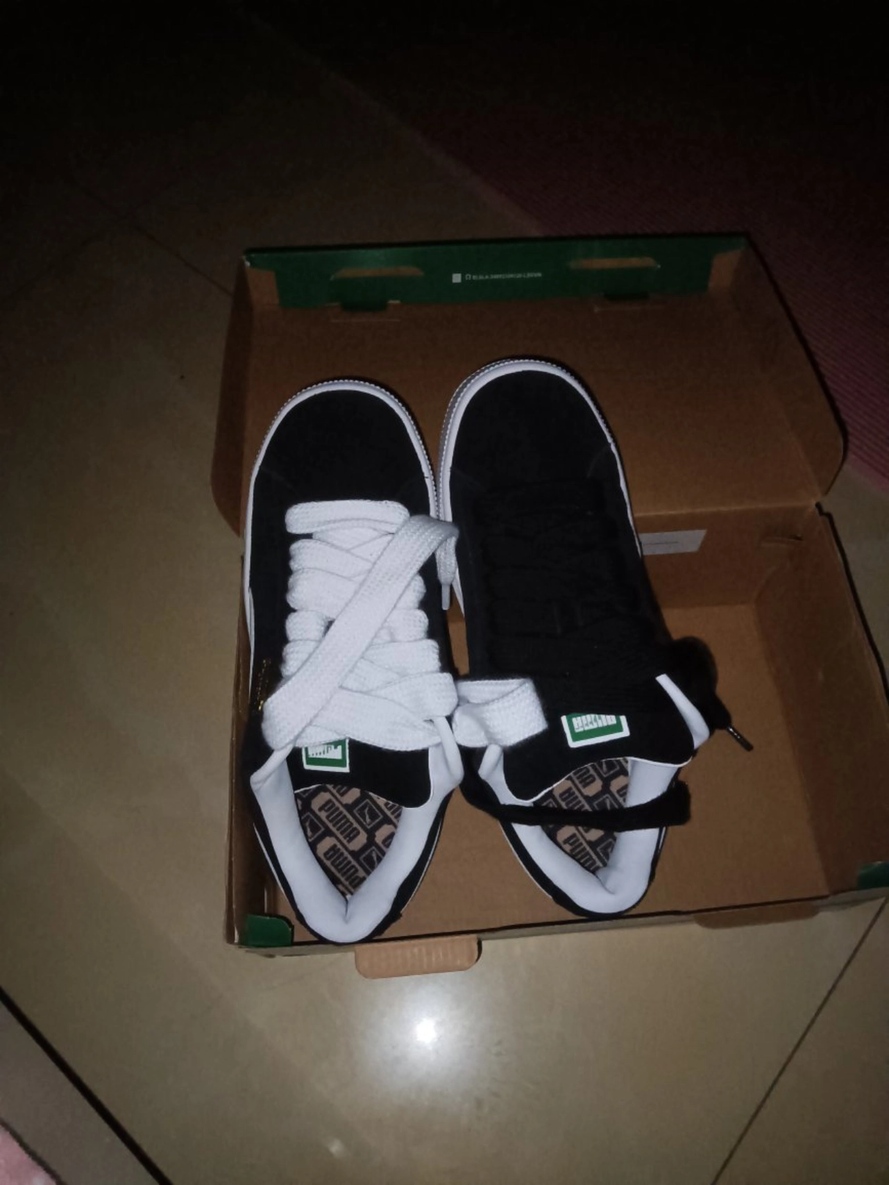 custom review-PUMA Suede XL Low Топ Скейтборд Кроссовки Унисекс Черный Белый