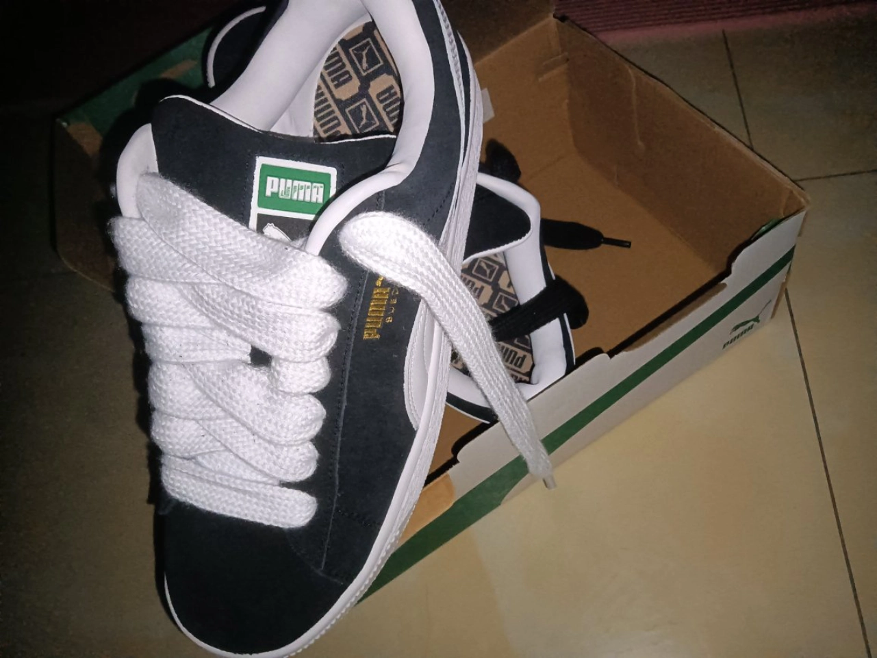 custom review-PUMA Suede XL Low Топ Скейтборд Кроссовки Унисекс Черный Белый