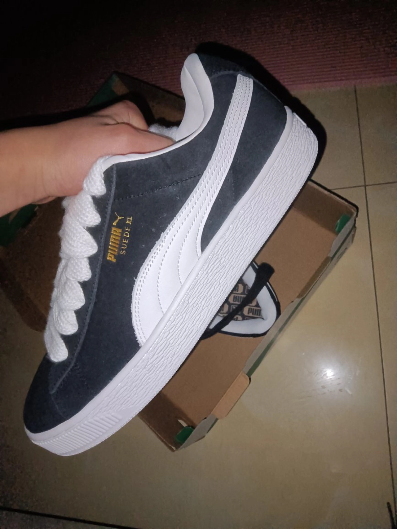 custom review-PUMA Suede XL Low Топ Скейтборд Кроссовки Унисекс Черный Белый