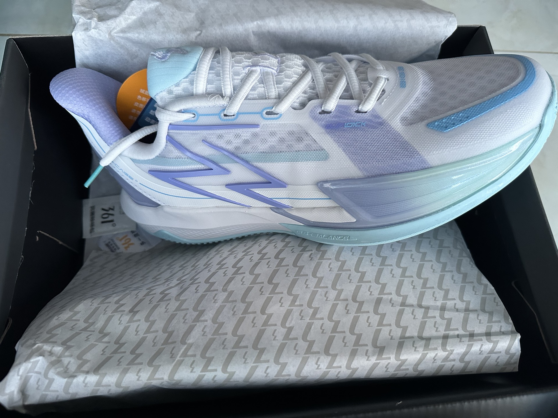 custom review-361° Big3 4.0 QUICK Basketball Shoes Men's Low top 361 Degrees White/Glacier Blue
