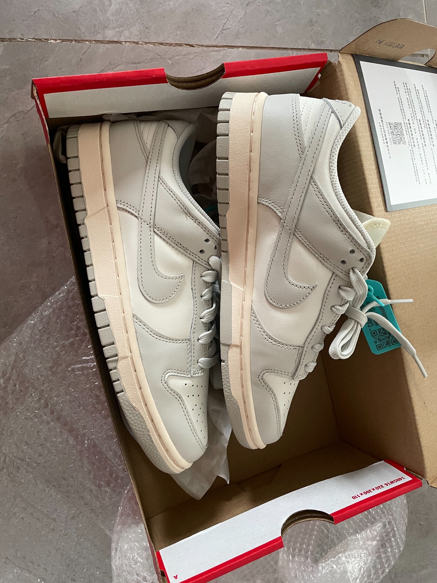 custom review-nike Dunk Светлый костный Slip Resistant Abrasion Resistant Легкий Low Топ Кроссовки для скейтбординга Женские Костяной белый