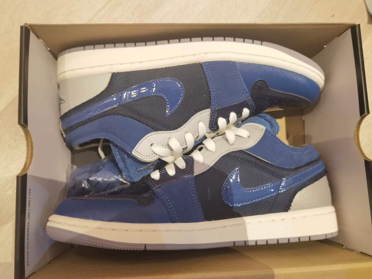 custom review-Jordan Air Jordan 1 Low SE Craft Obsidian Low Top Винтажные баскетбольные кроссовки Мужские Синие