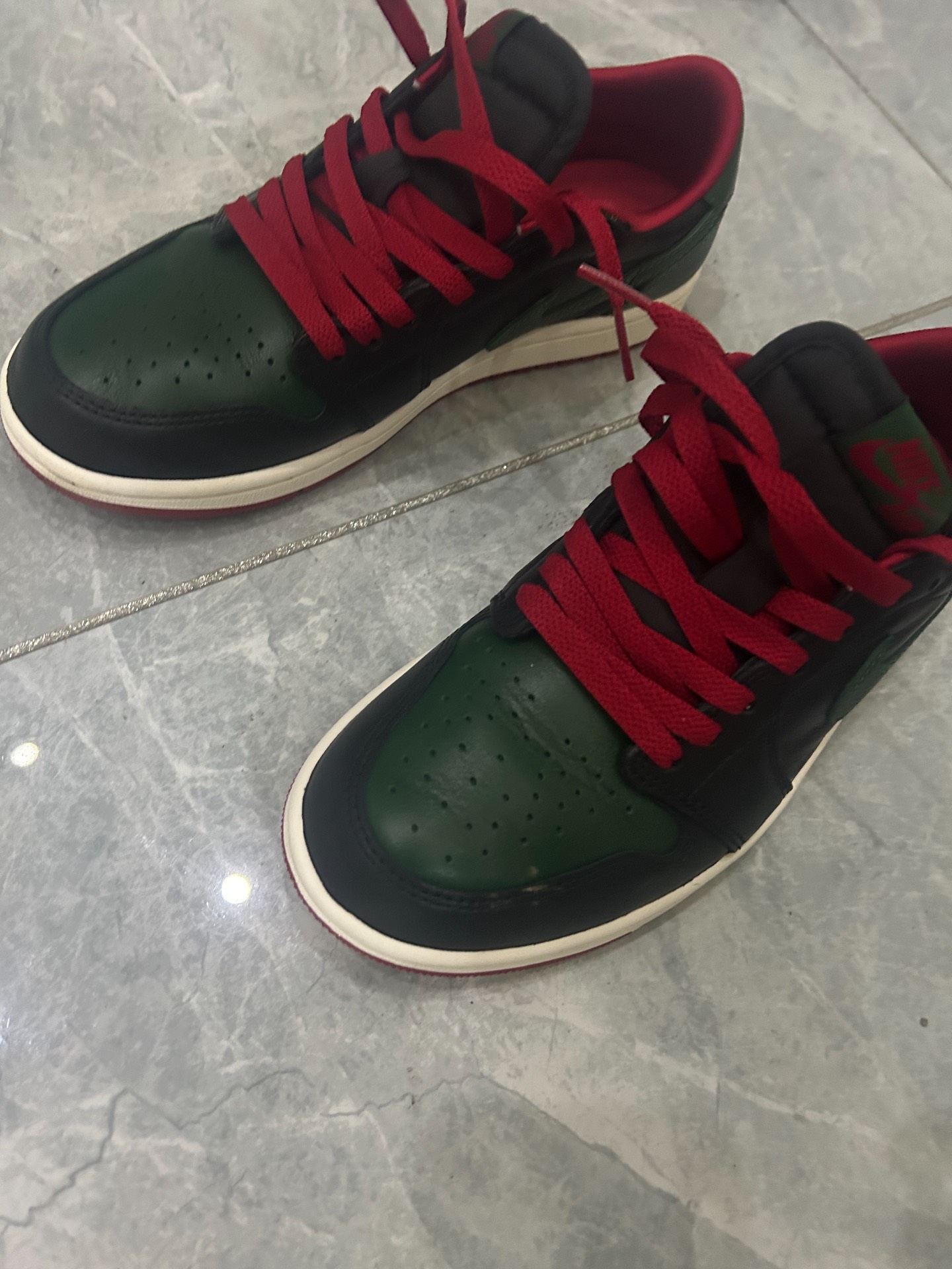 custom review-Jordan Air Jordan 1 Low Топ Винтажные Баскетбольные Кроссовки Женские Черный Зеленый