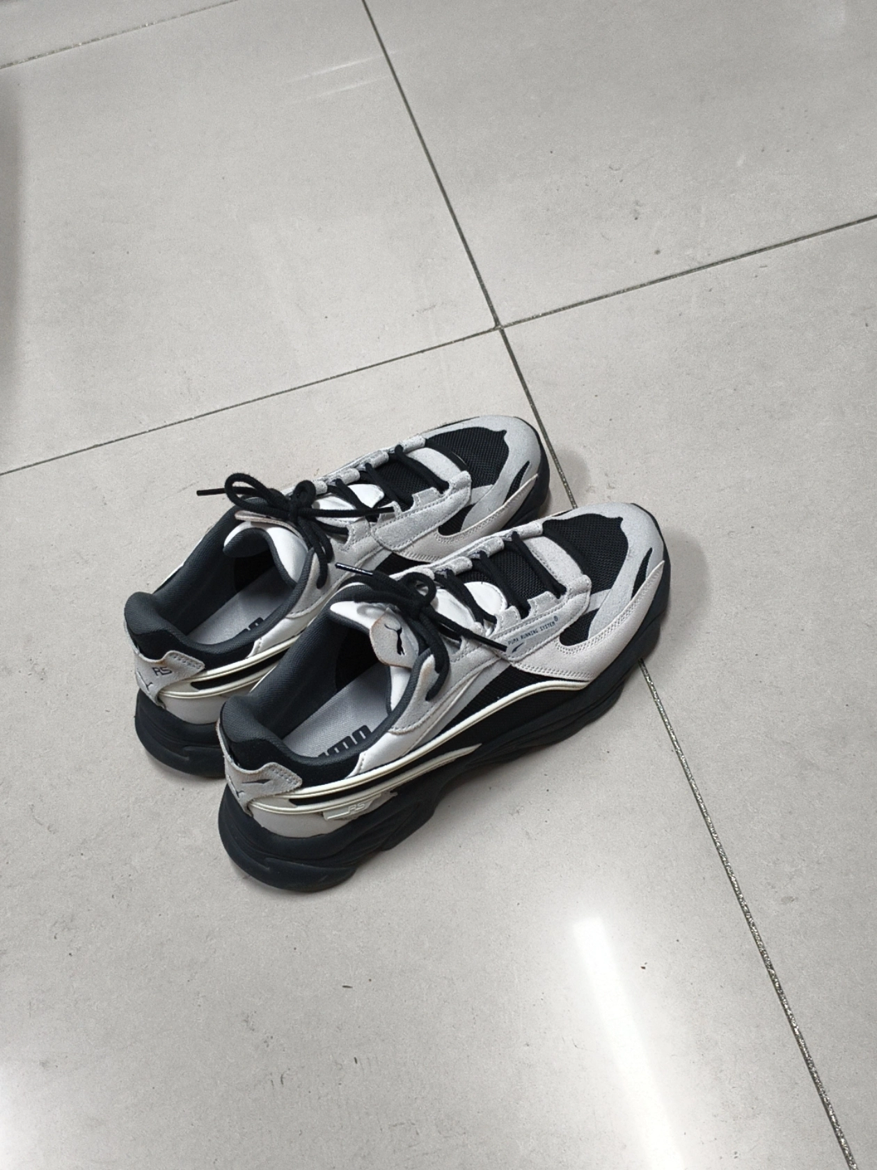 custom review-PUMA RS Connect Амортизаторы Shock противоскользящие устойчивые к истиранию низкий топ кроссовки с подошвой унисекс черный белый серый