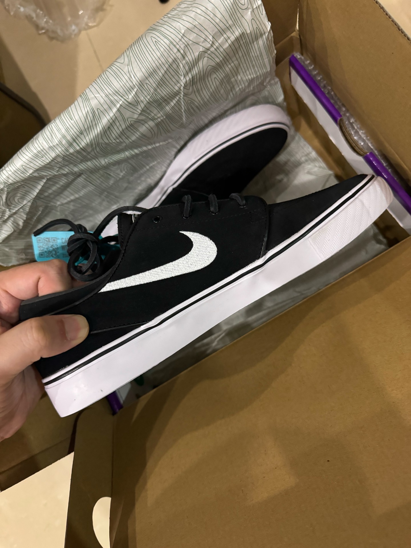 custom review-Nike SB Stefan Janoski OG+ Low Топ Скейтборд Кроссовки Мужские Черно-Белые