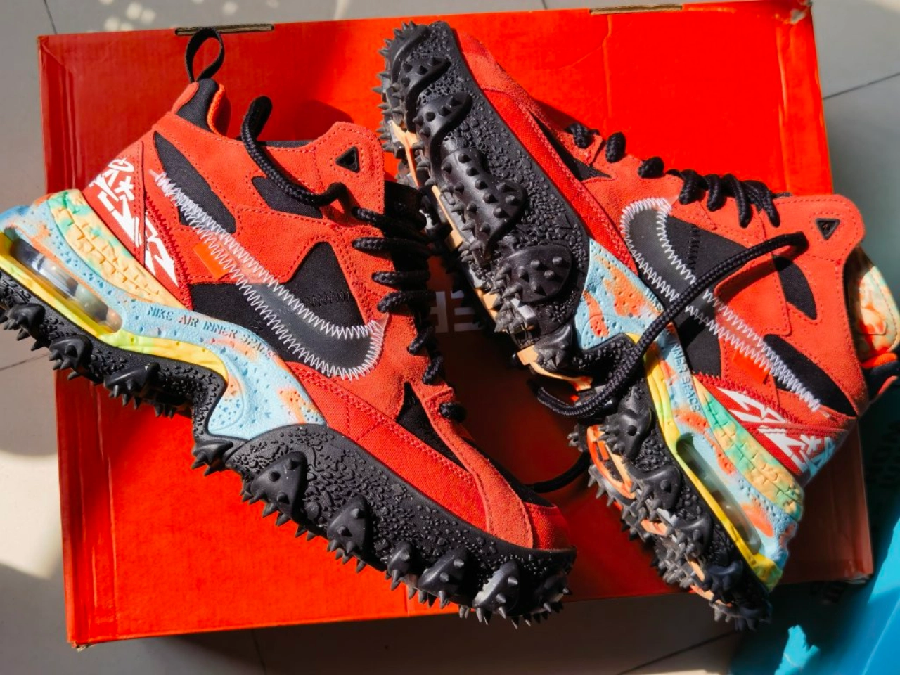 custom review-Off Белый x Nike Air Terra FORMA 'Мантра Апельсин' MID Топ Уличная обувь Унисекс Черно-красный