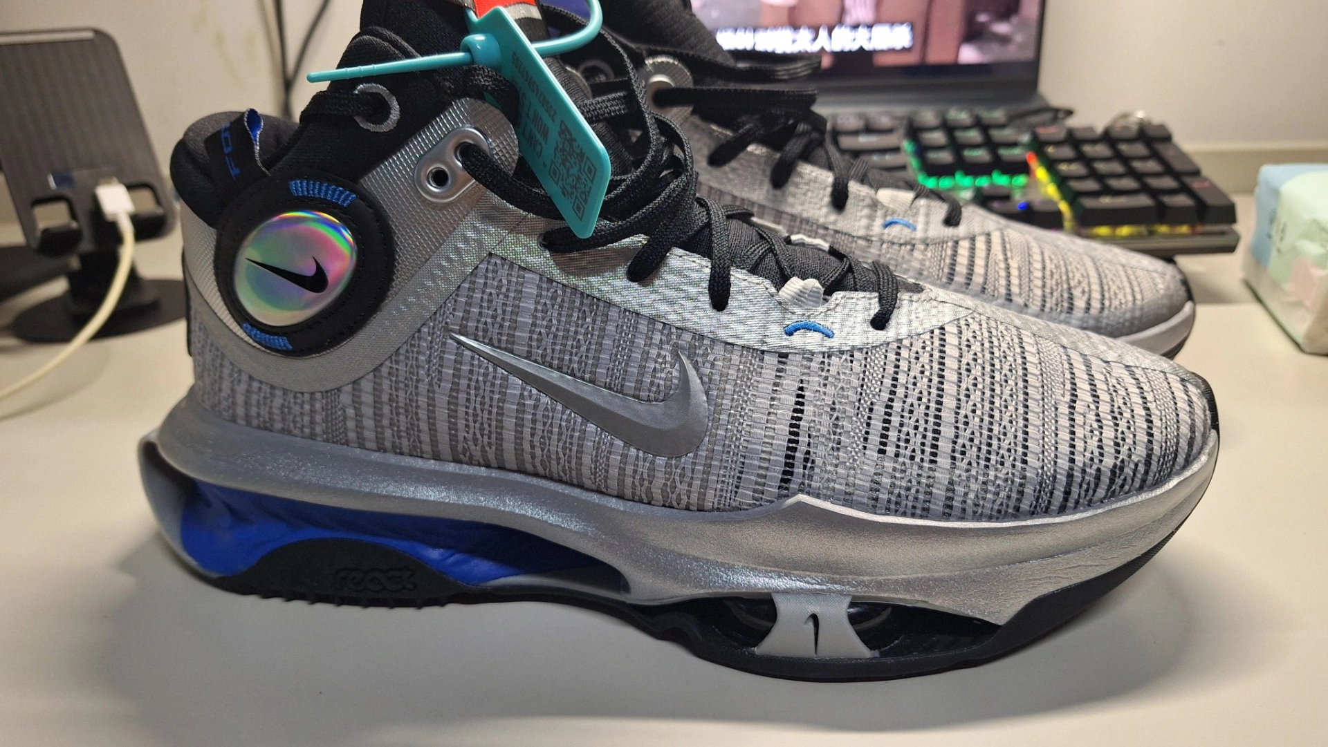 custom review-Nike Air Zoom г.T. Jump 2 Asw EP High Топ Баскетбольные кроссовки Мужской Серый черный синий Азиатская Версия