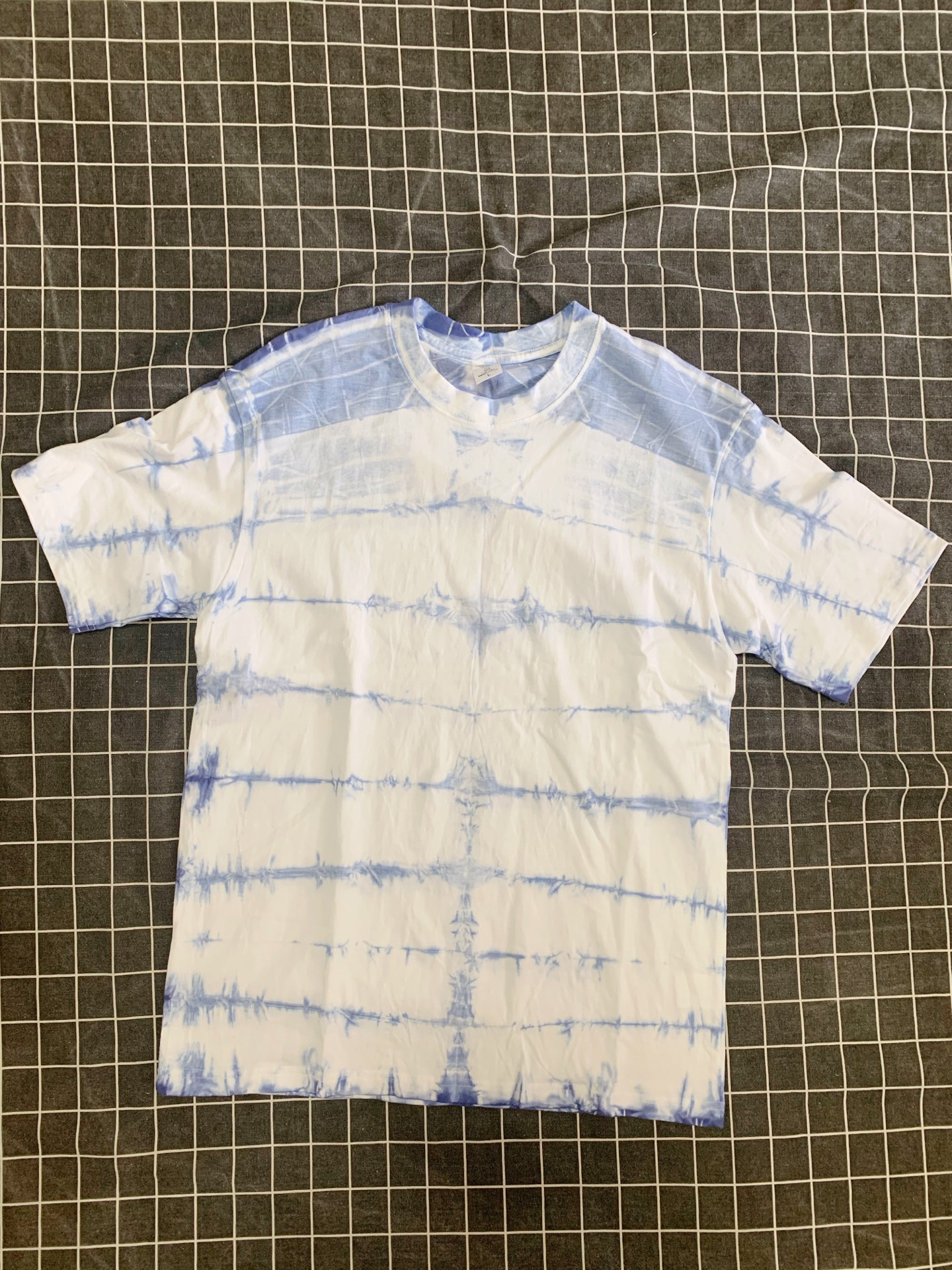 原创服饰设计扎染蓝染t恤