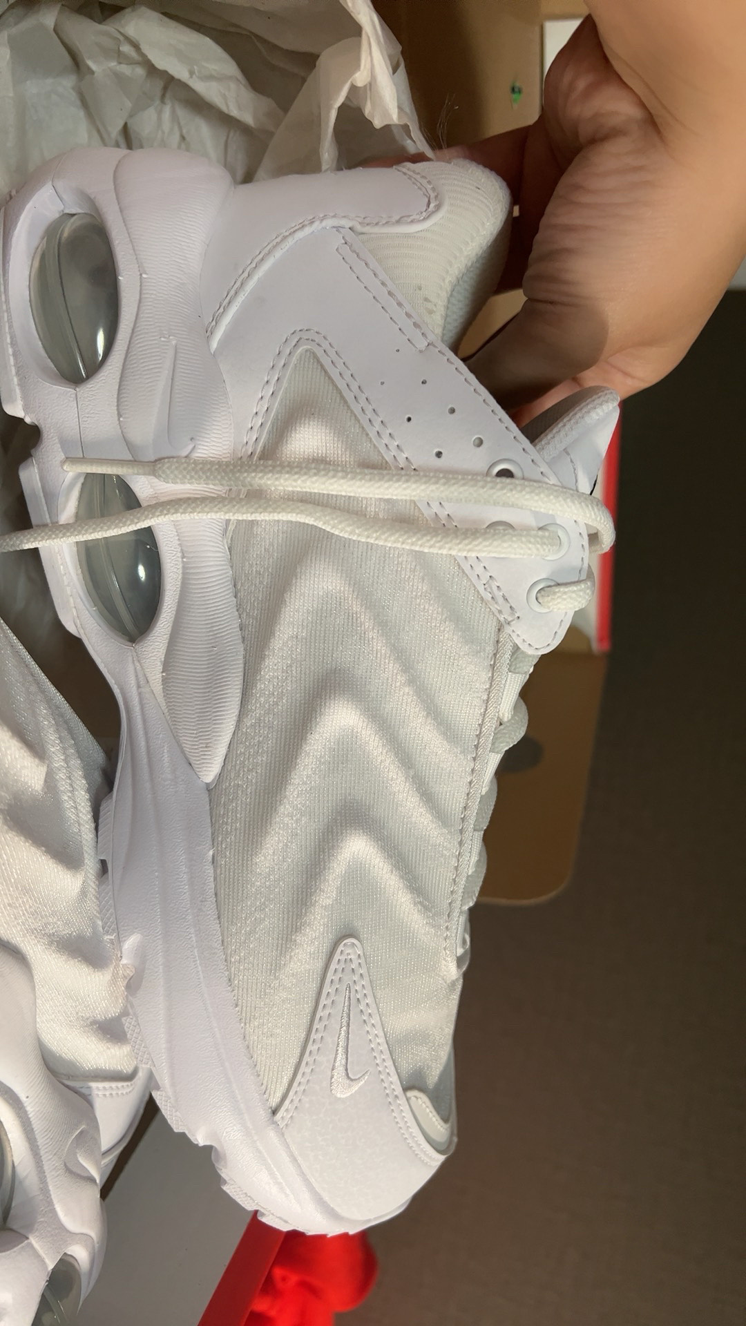 custom review-Nike Air Max TW 'Triple White' Низкий Топ Casual Мужской Белый
