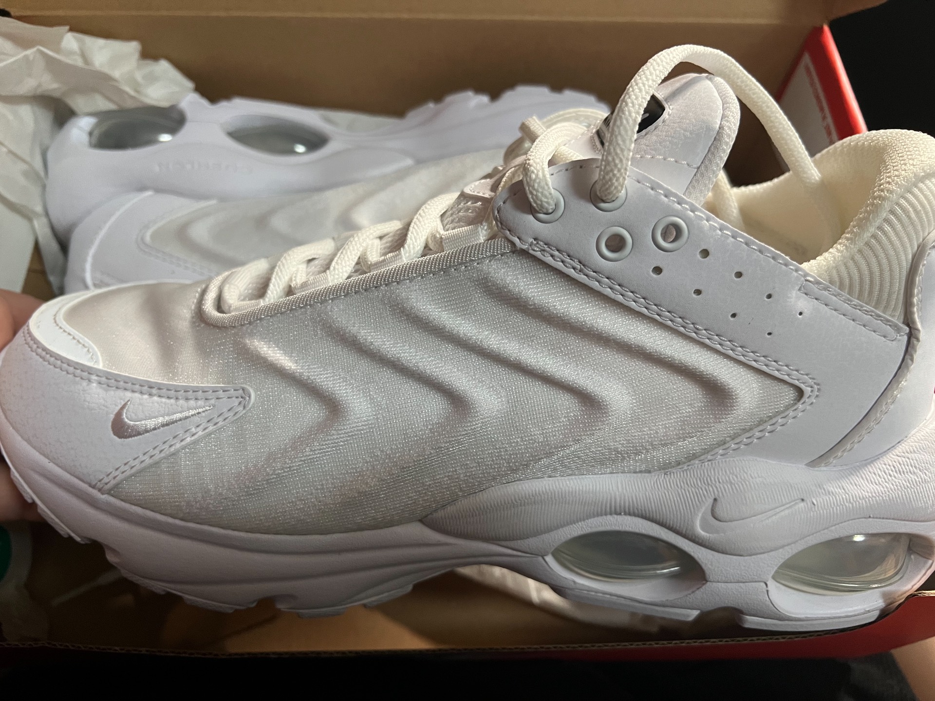 custom review-Nike Air Max TW 'Triple White' Низкий Топ Casual Мужской Белый