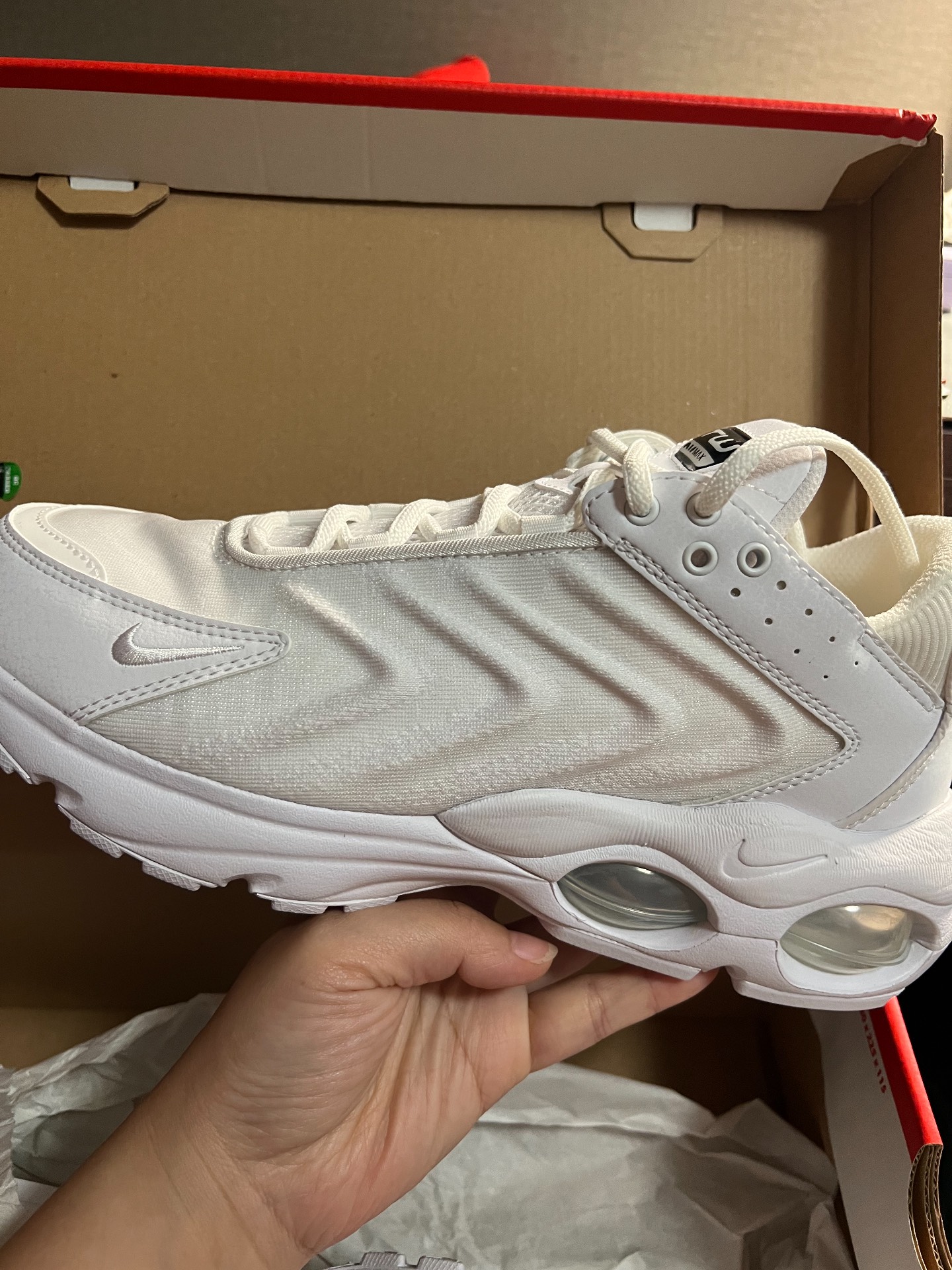custom review-Nike Air Max TW 'Triple White' Низкий Топ Casual Мужской Белый