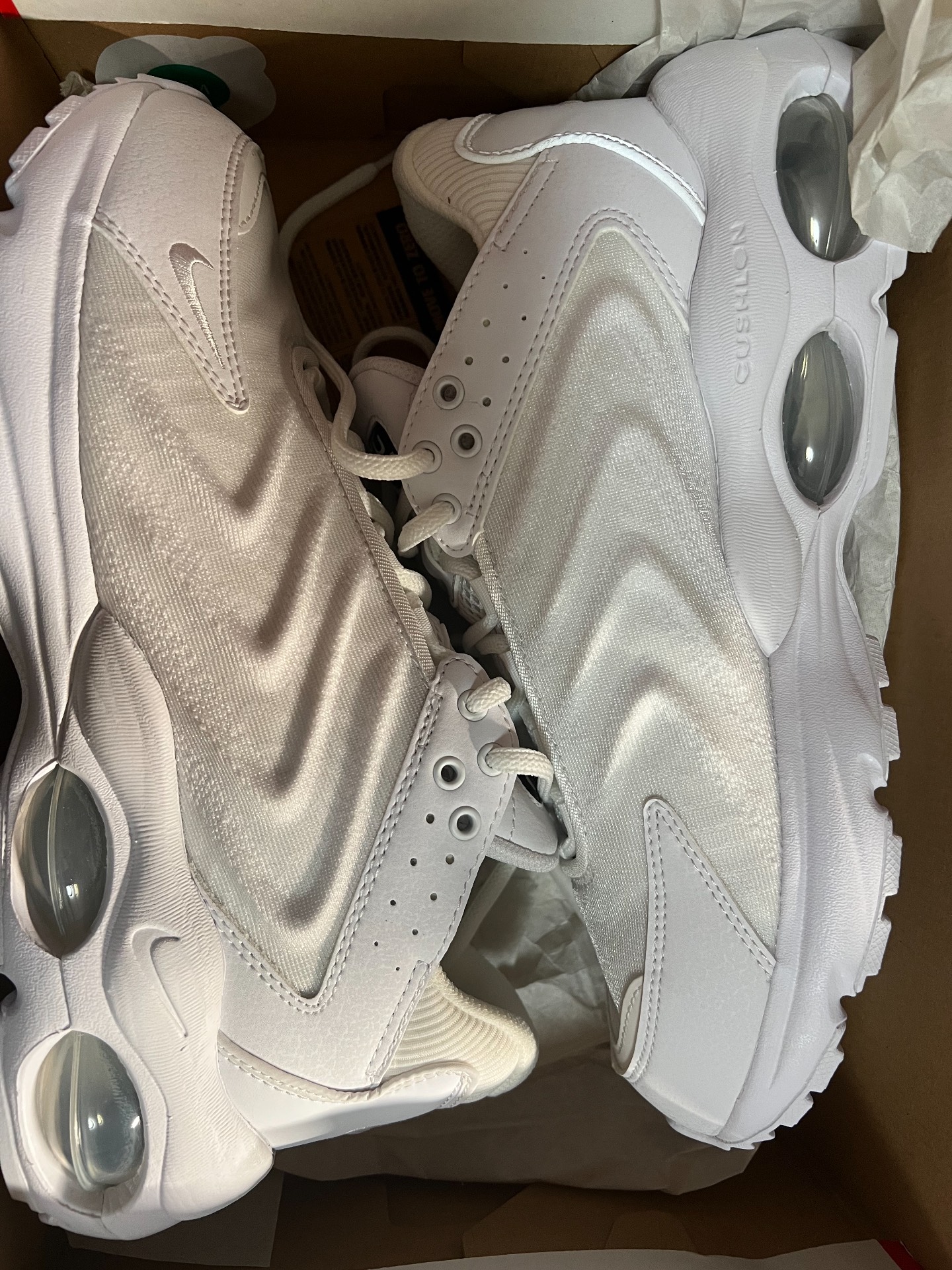 custom review-Nike Air Max TW 'Triple White' Низкий Топ Casual Мужской Белый