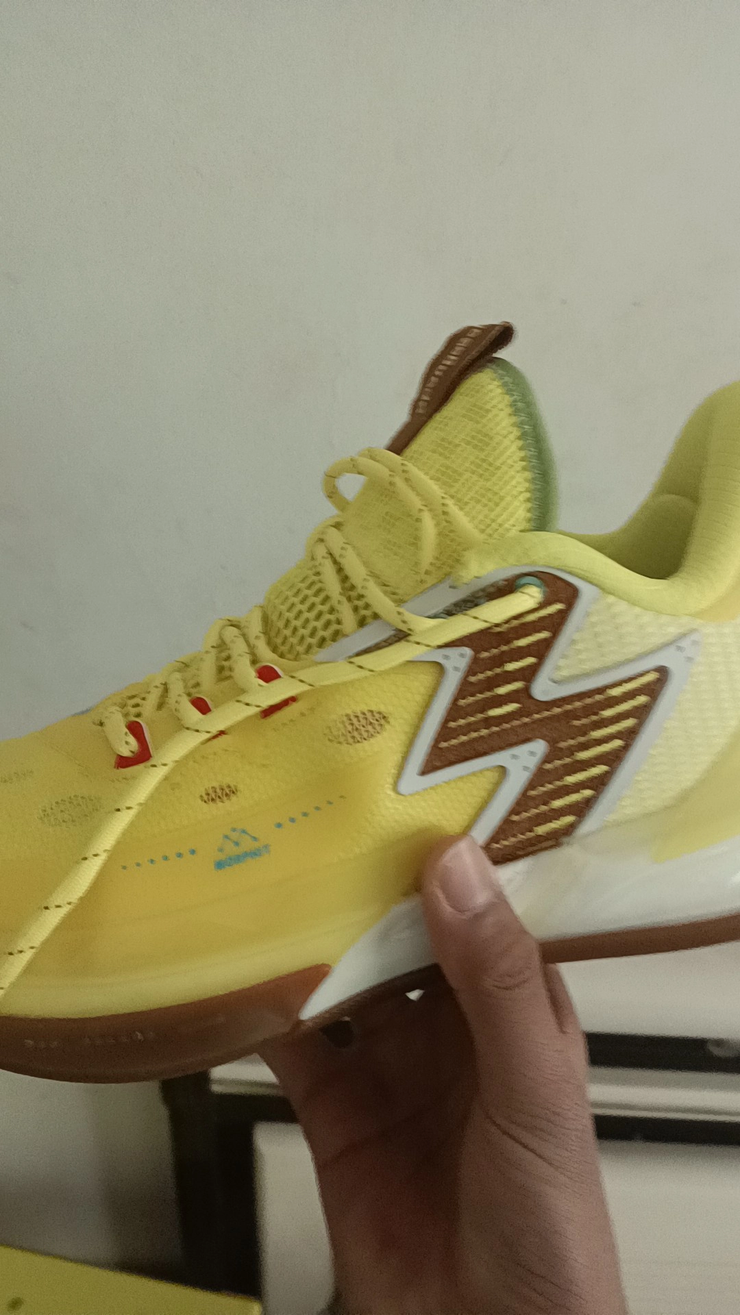 custom review-361° BIG3 4.0 PRO SpongeBob Cushioning Anti Slip And Wear Resistant Rebound Low Top Basketball Shoes Men's Yellow Brown