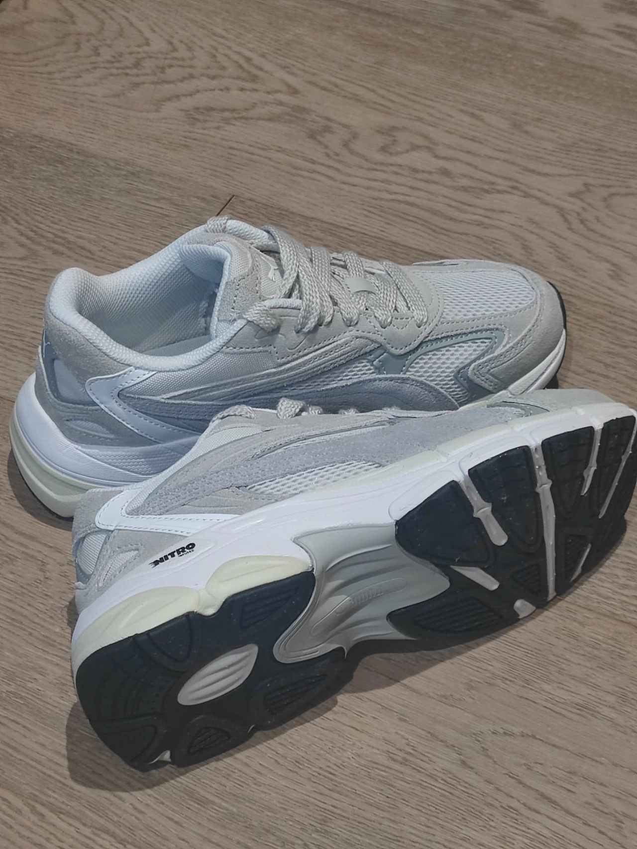 custom review-PUMA Tevaris Nitro Износостойкий Дышащий Покрытие Низкий Топ Casual Унисекс Серый