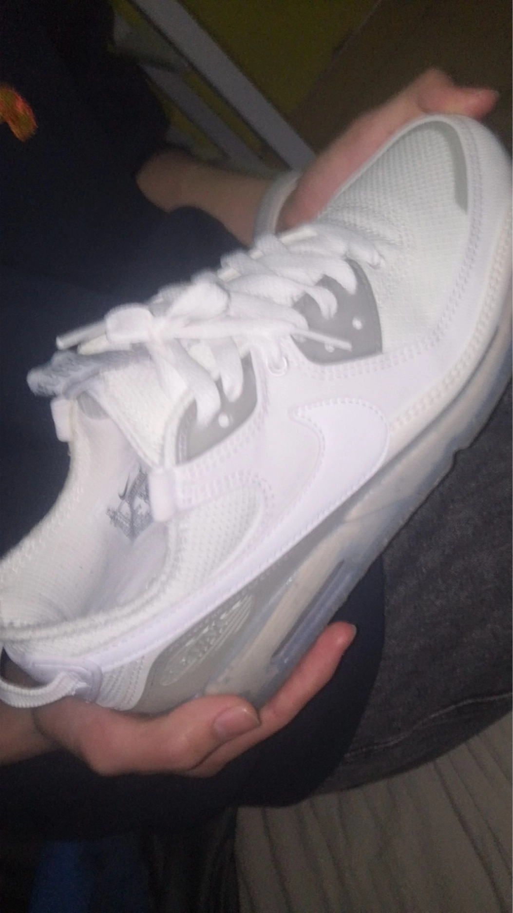 custom review-Nike Air Max 90 Устойчивый к истиранию Низкий Топ Повседневные Беговые кроссовки Мужские Белые Серые