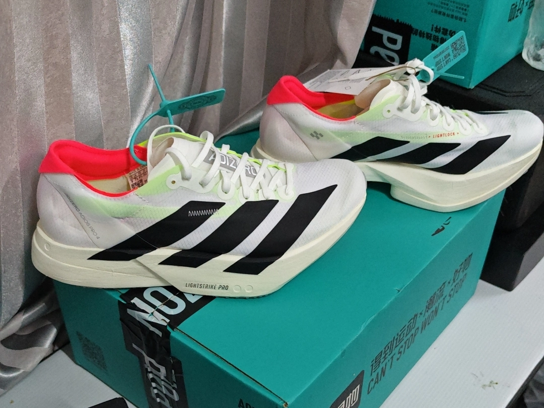 custom review-Adidas Adizero Adios Pro 4 Амортизация Износостойкий Низкий Топ Беговые кроссовки Мужские Белые