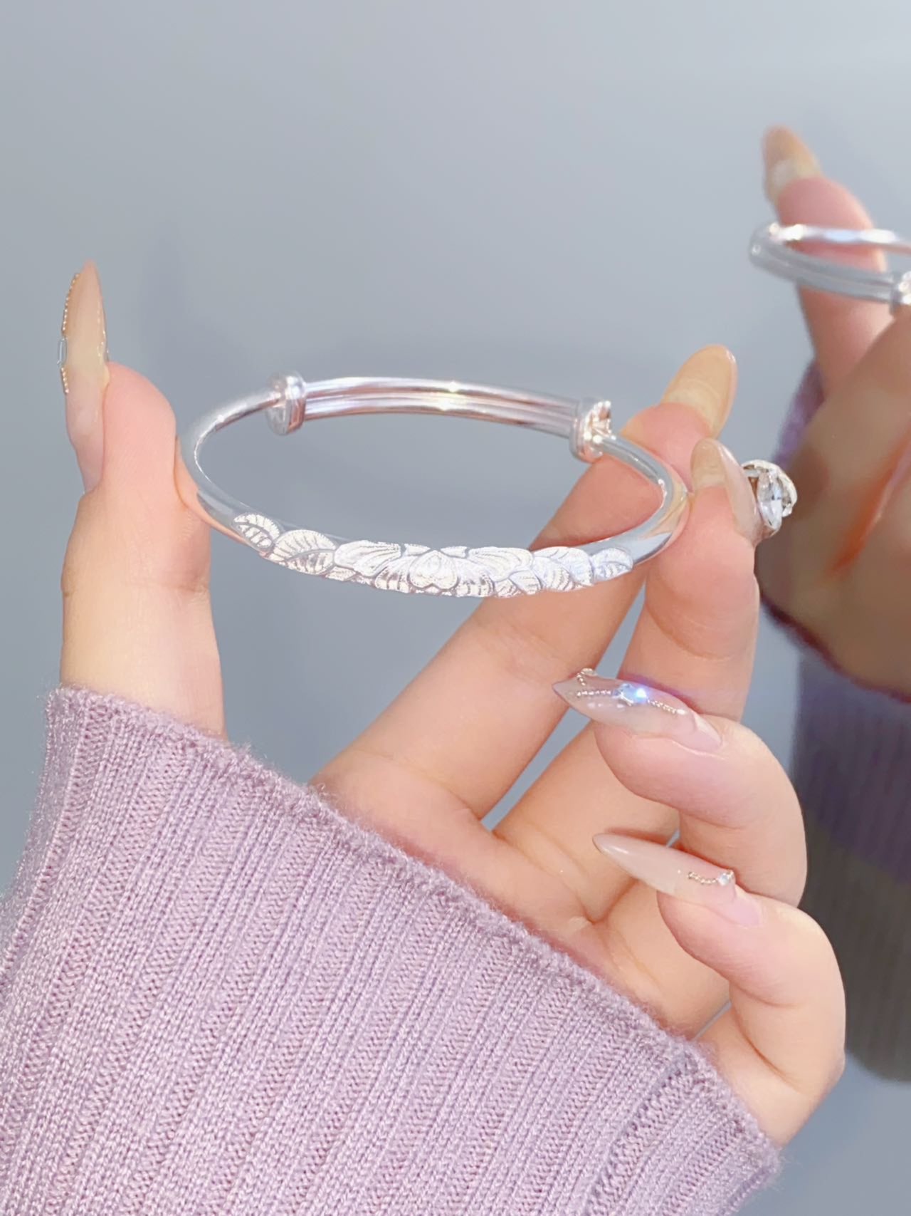 高贵典雅,简直是人间富贵银手镯!