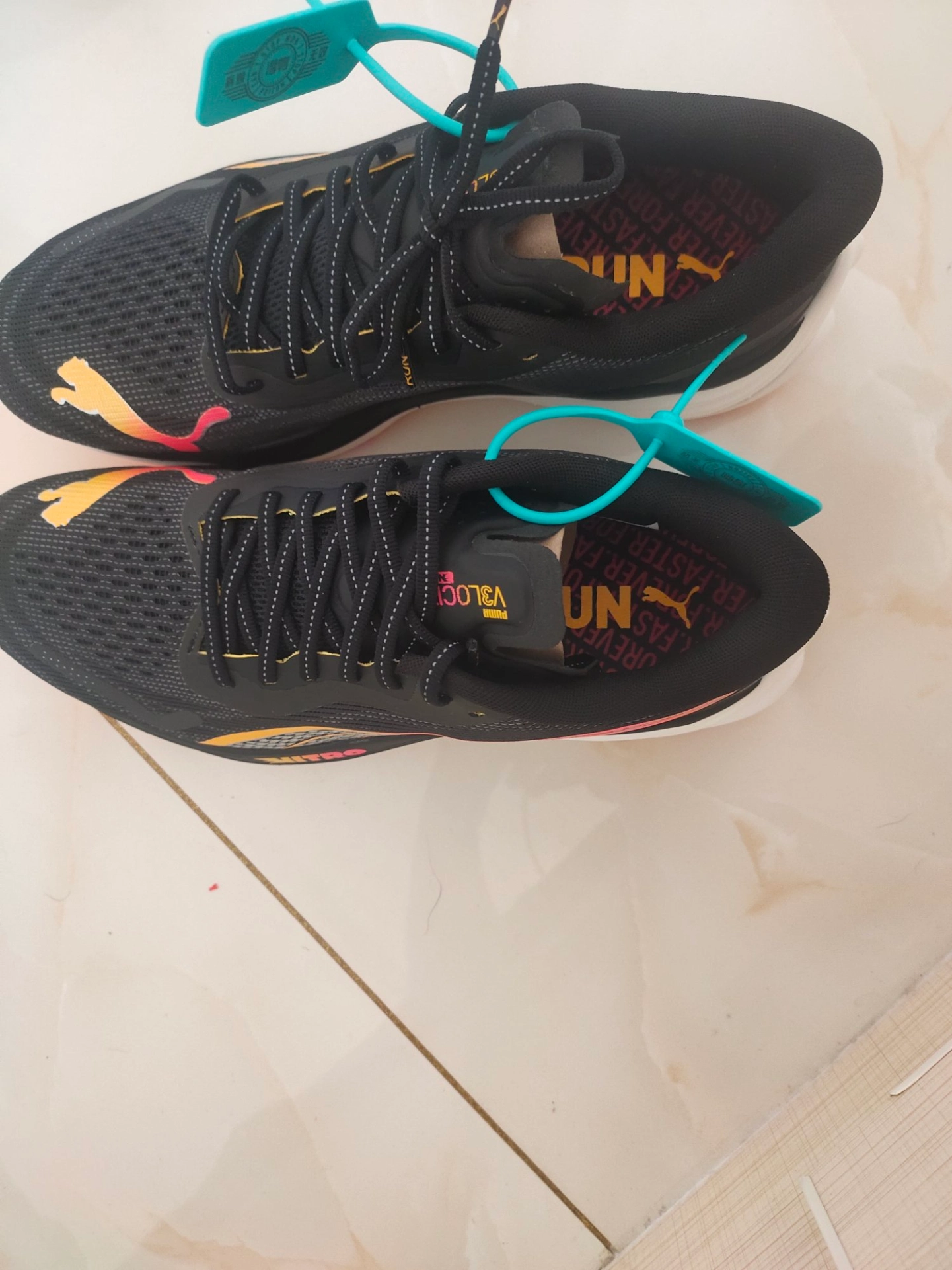 custom review-PUMA Velocity Nitro 3 Low Топ Повседневные Беговые Кроссовки Мужские Черные Желтые