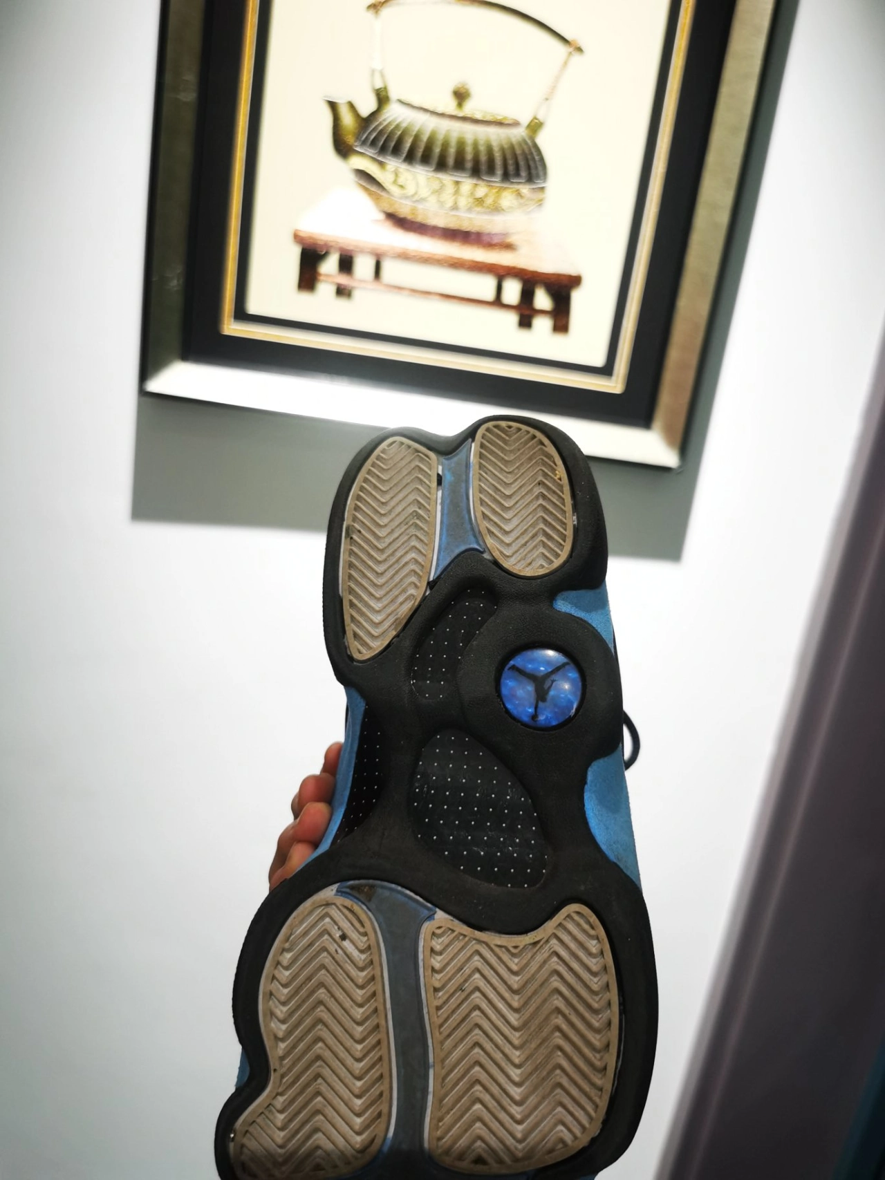 custom review-Jordan Air Jordan 13 'Черный UNC' MID Топ Винтажные баскетбольные кроссовки Мужской Чёрно-синий