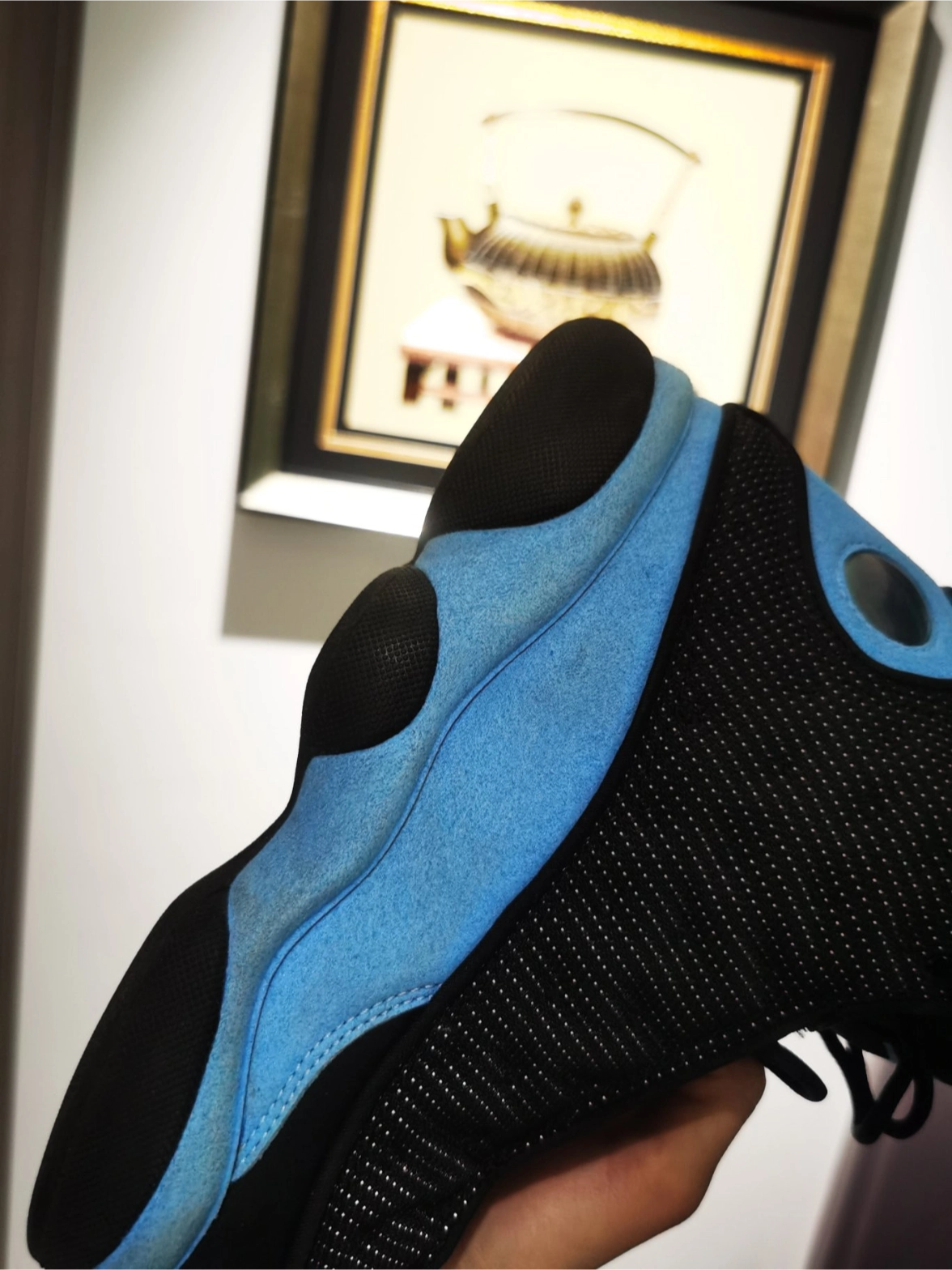 custom review-Jordan Air Jordan 13 'Черный UNC' MID Топ Винтажные баскетбольные кроссовки Мужской Чёрно-синий