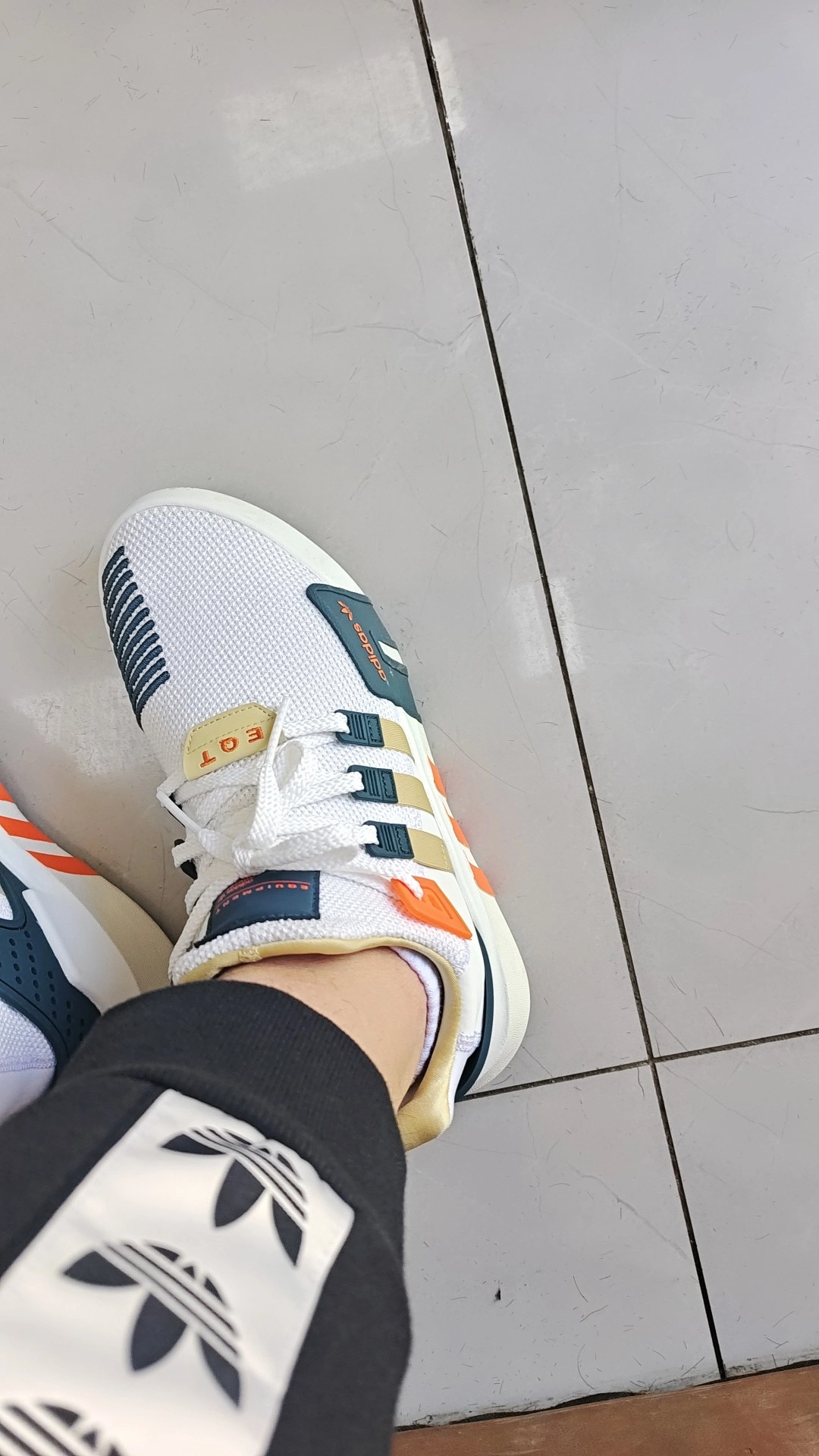 custom review-Adidas Originals Eqt Bask Adv Амортизация Износостойкий MID Топ Повседневная обувь Унисекс Белый Оранжевый