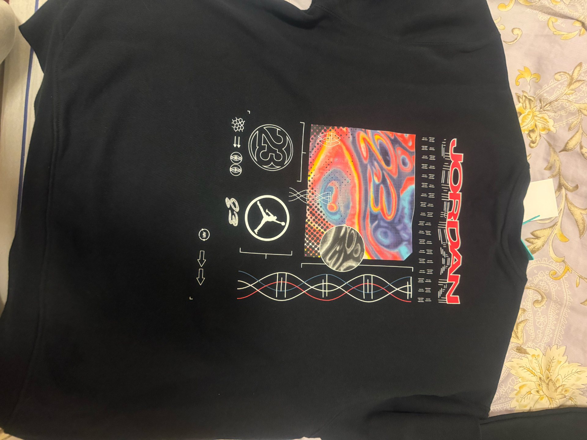 custom review-Джордан Fearless Черный Мужской Свитшот