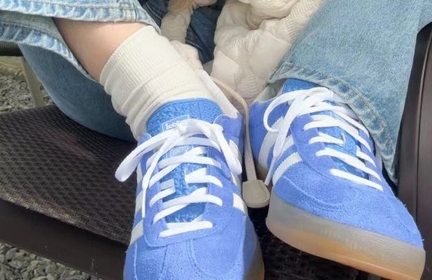 custom review-Adidas Gazelle Indoor Blue Fusion Gum Women's